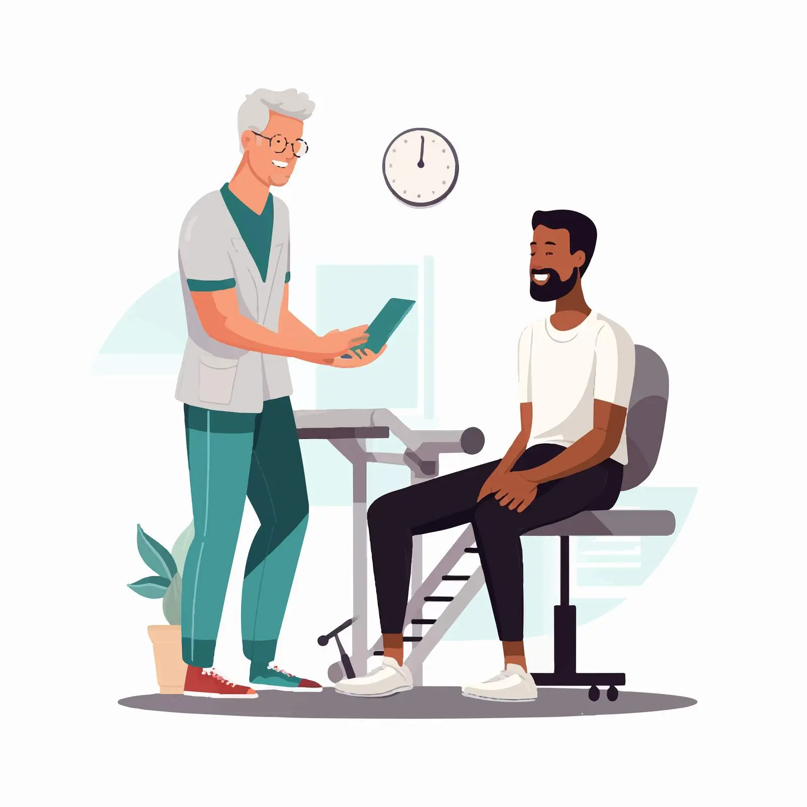 Chiropractor and Patient at Physiotherapy Rehabilitation — free download from Dotvec