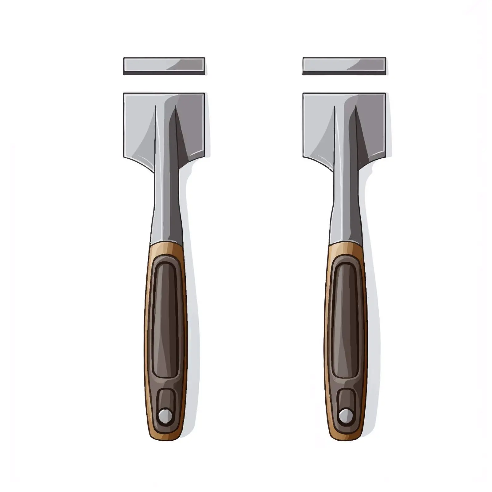 Chisel Line Vector Illustration on White Background – free diy tools image from Dotvec