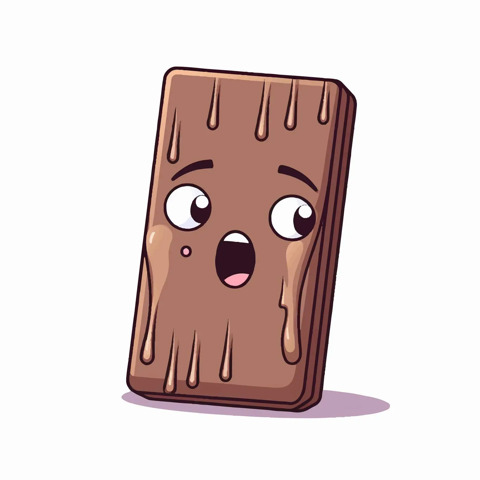 Kawaii Crying Chocolate Bar Cartoon Vector Illustration — free download from Dotvec
