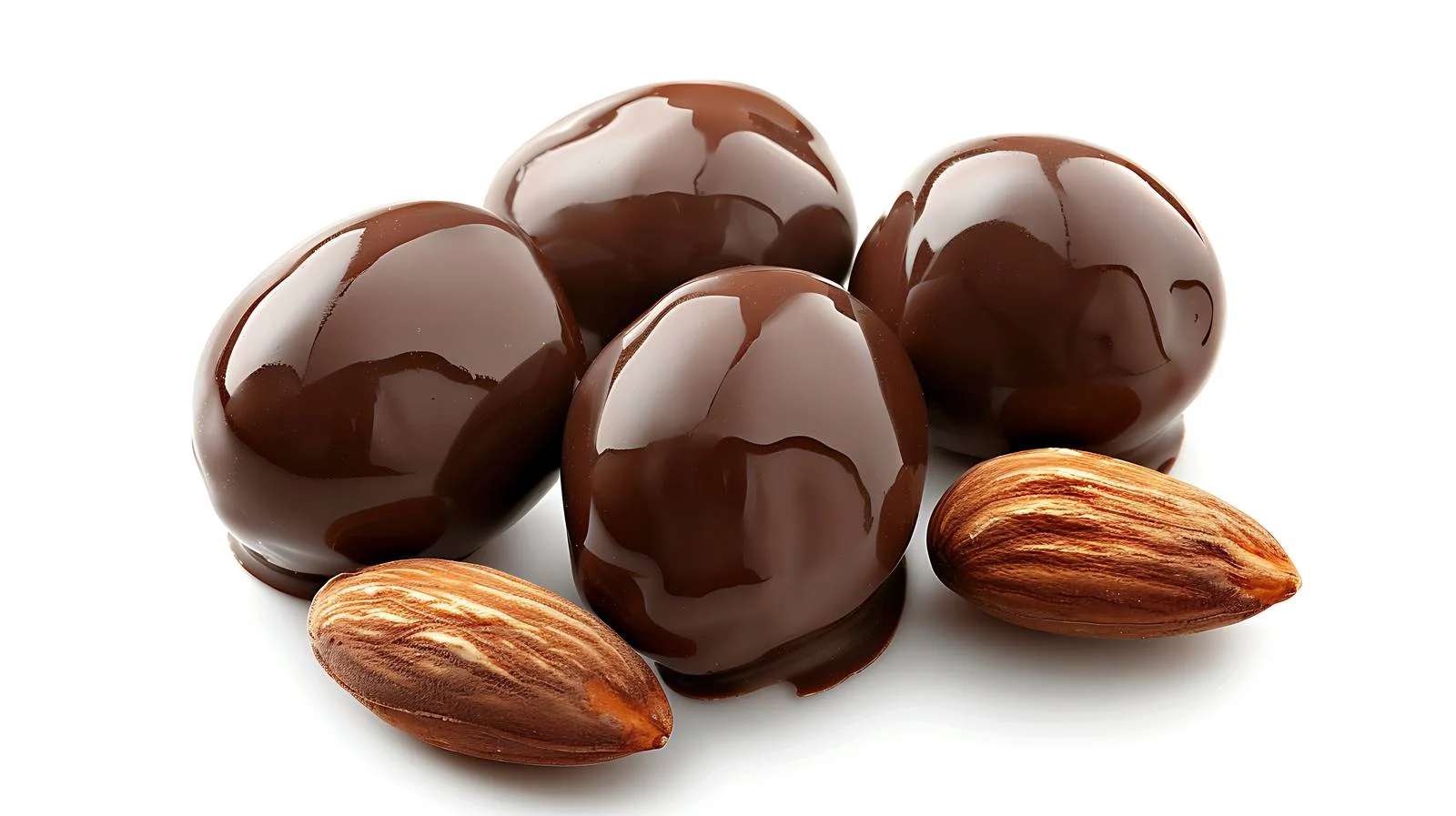 Delicious Chocolate-Covered Almond on White Background — free download from Dotvec