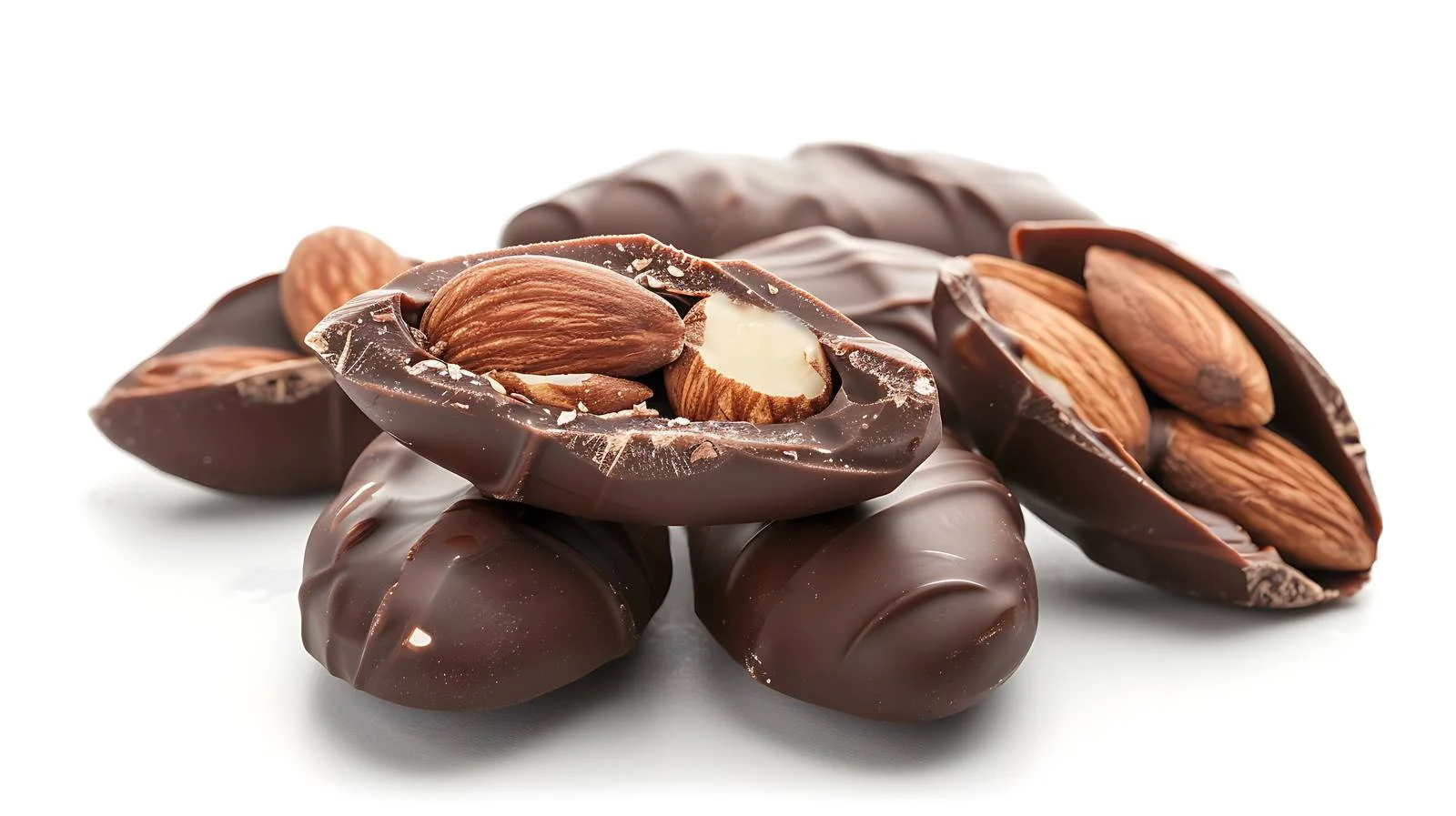 Luxurious Chocolate Almond on White Background — free download from Dotvec