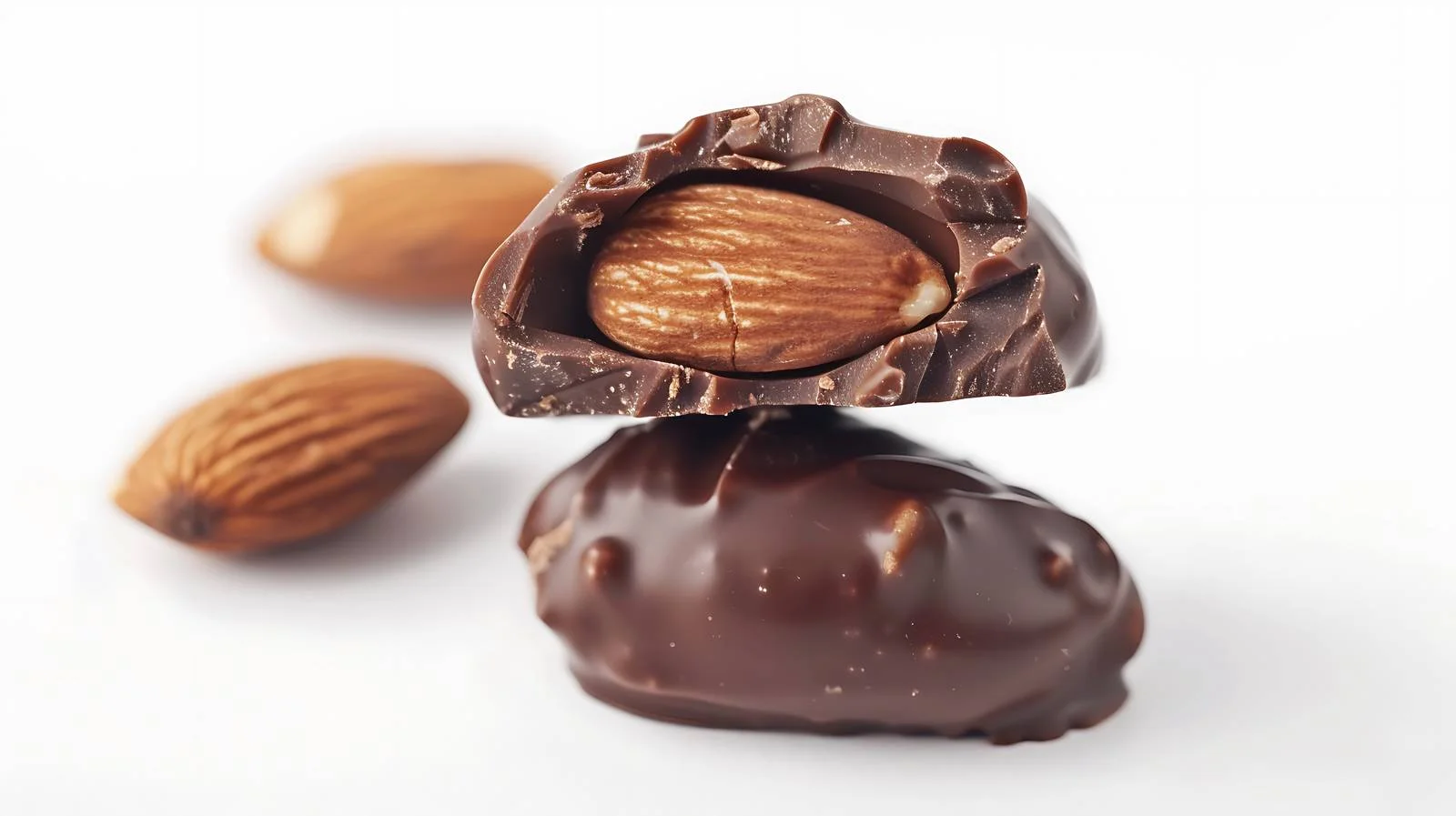 Luxurious Chocolate Almond in Isolation Setting — free download from Dotvec
