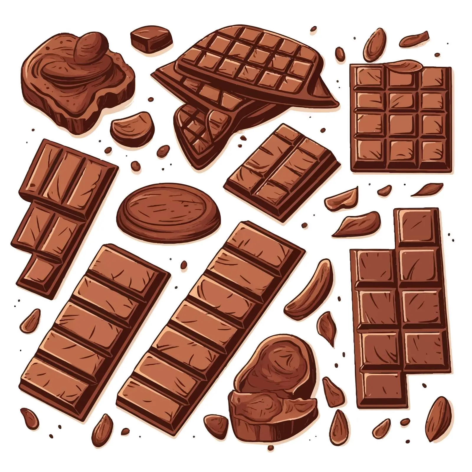 Chocolate Line Vector Illustration on White Background — free download from Dotvec