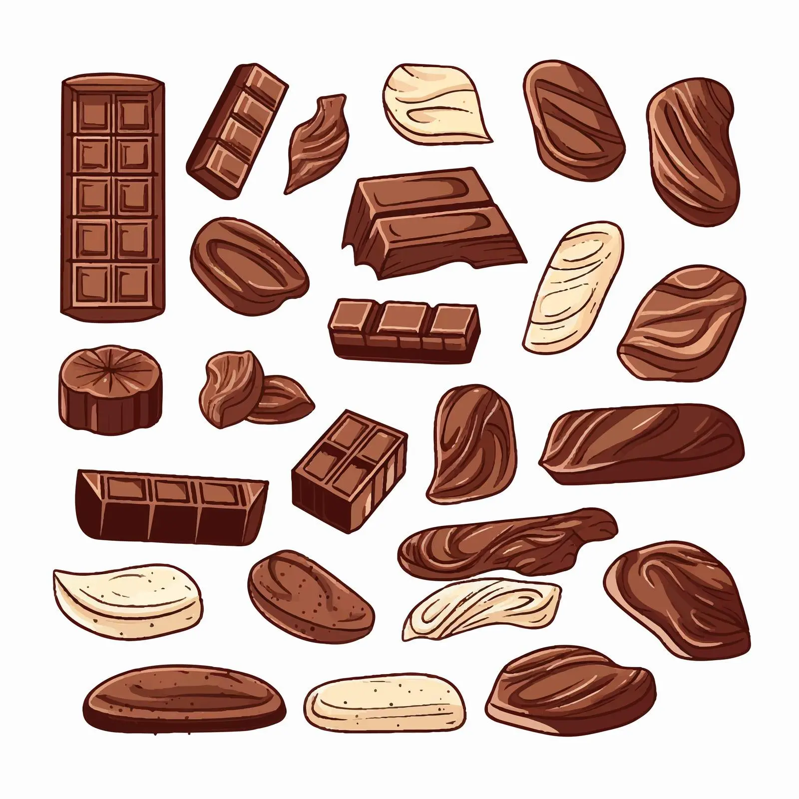 Chocolate Line Vector Illustration on White Background — free download from Dotvec