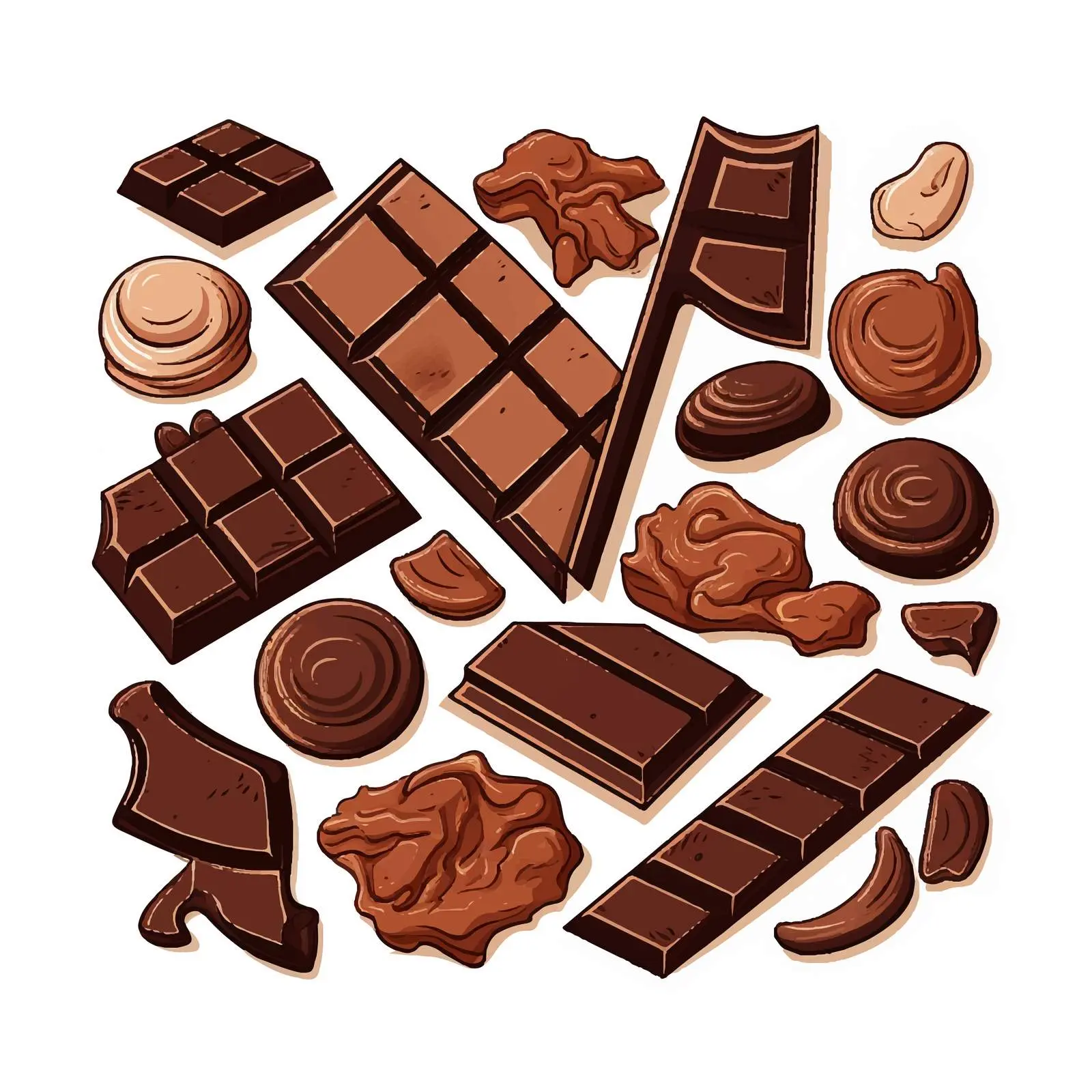 Chocolate Line Vector Illustration on White Background — free download from Dotvec