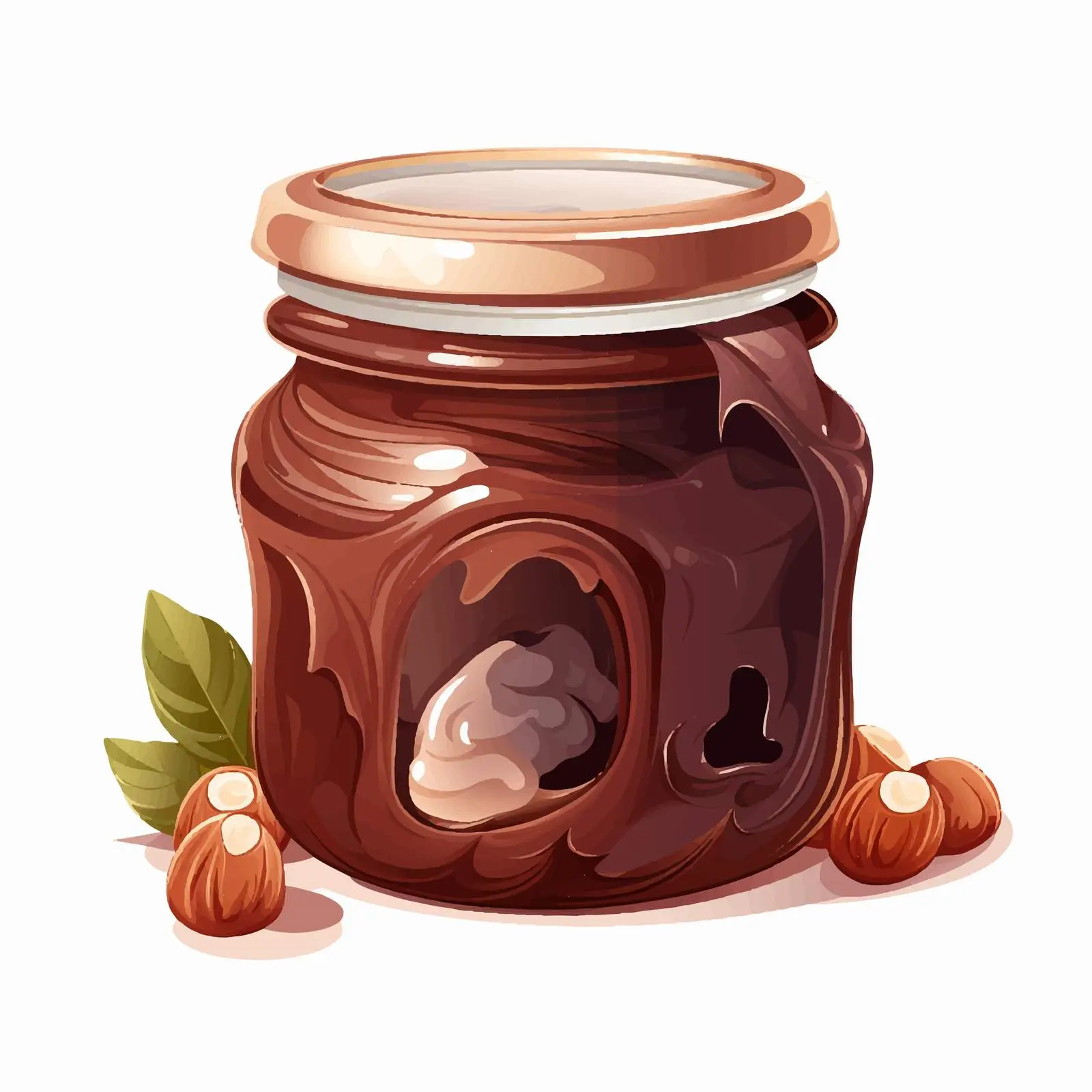 Chocolate Hazelnut Spread in Glass Jar – free creamy image from Dotvec