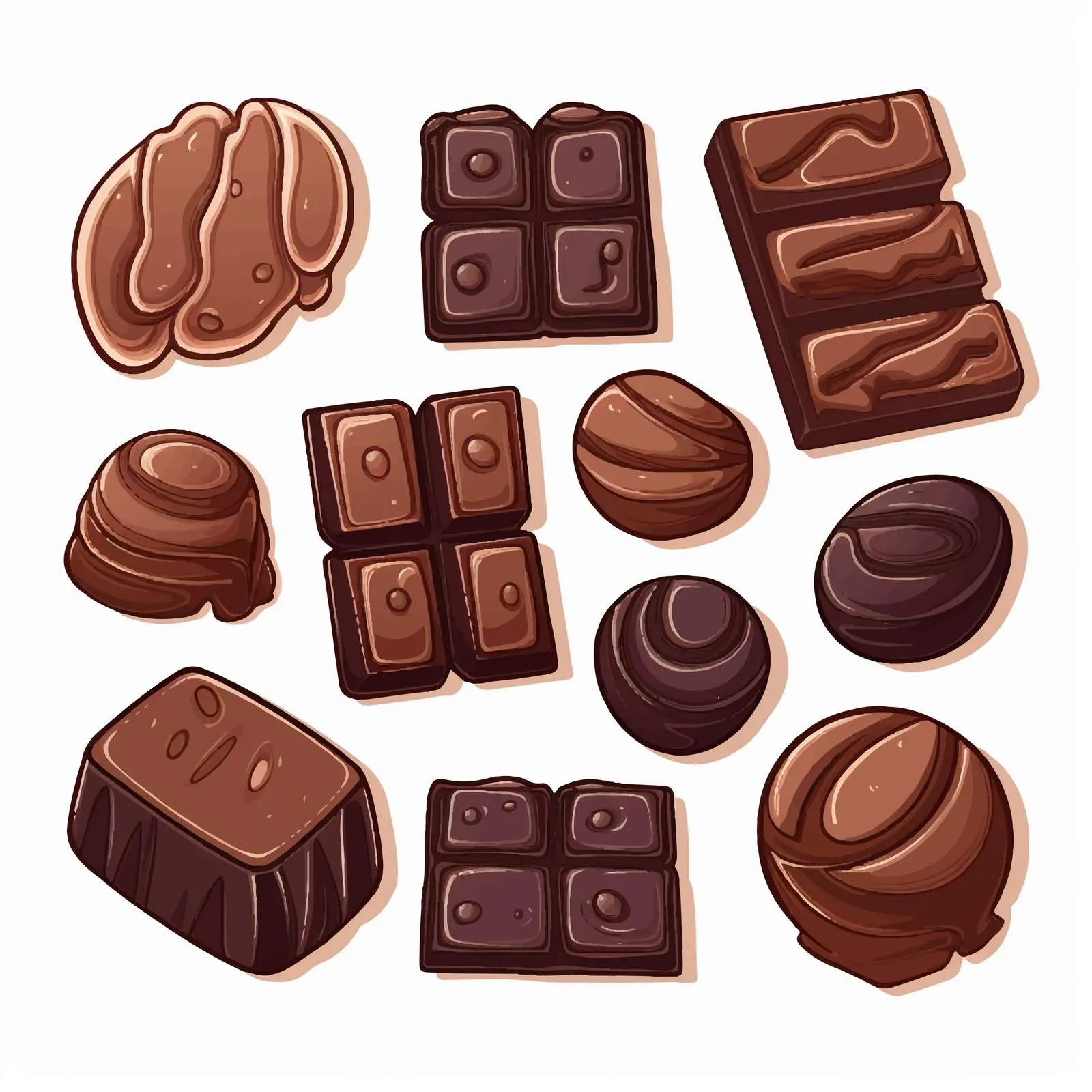 Chocolate Vector Illustration on White Background — free download from Dotvec