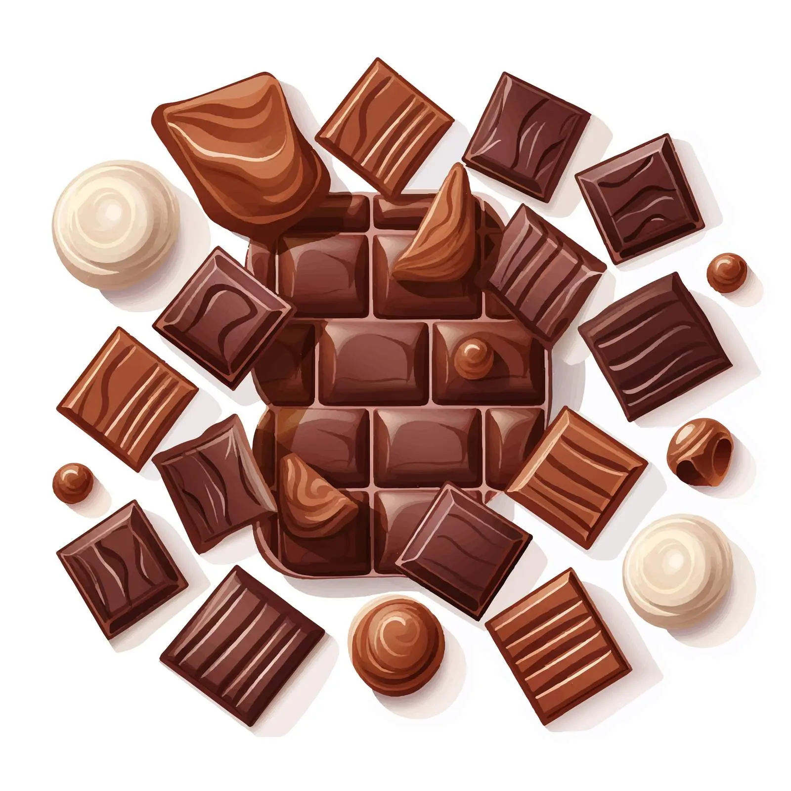 Chocolate Vector Illustration on White Background — free download from Dotvec