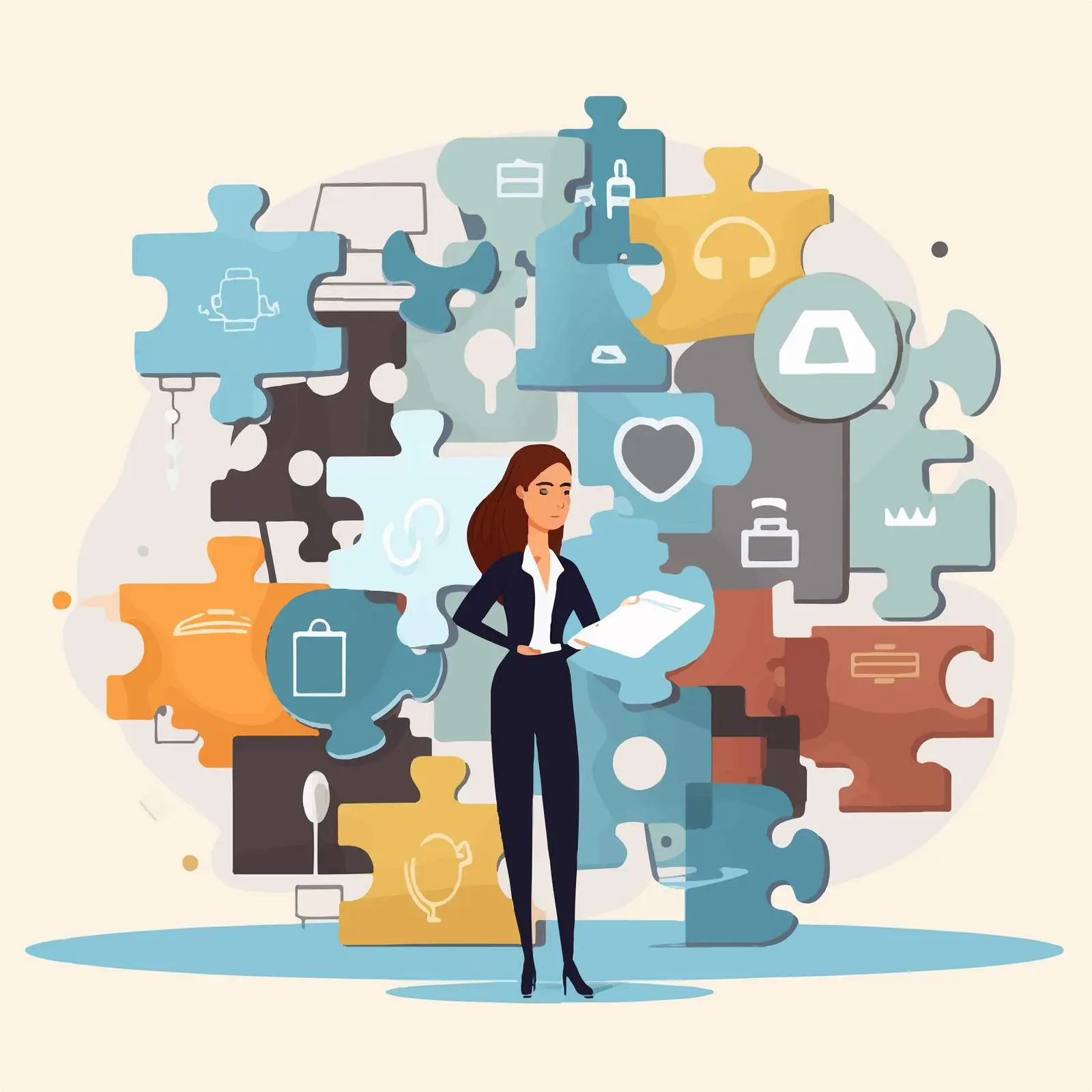 Business Woman Facing Choice Dilemma Concept – free creative solutions image from Dotvec