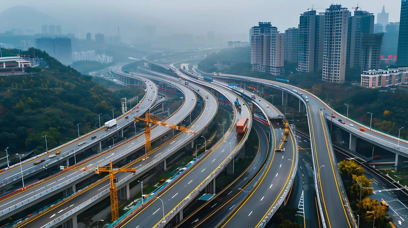 Chongqing Highway Development on White Background — free download from Dotvec