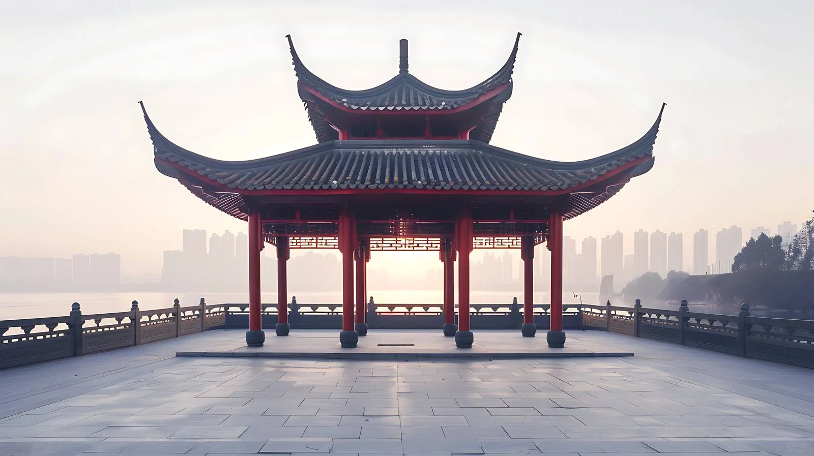 Peaceful Sunset Over Hon Pavilion — free download from Dotvec