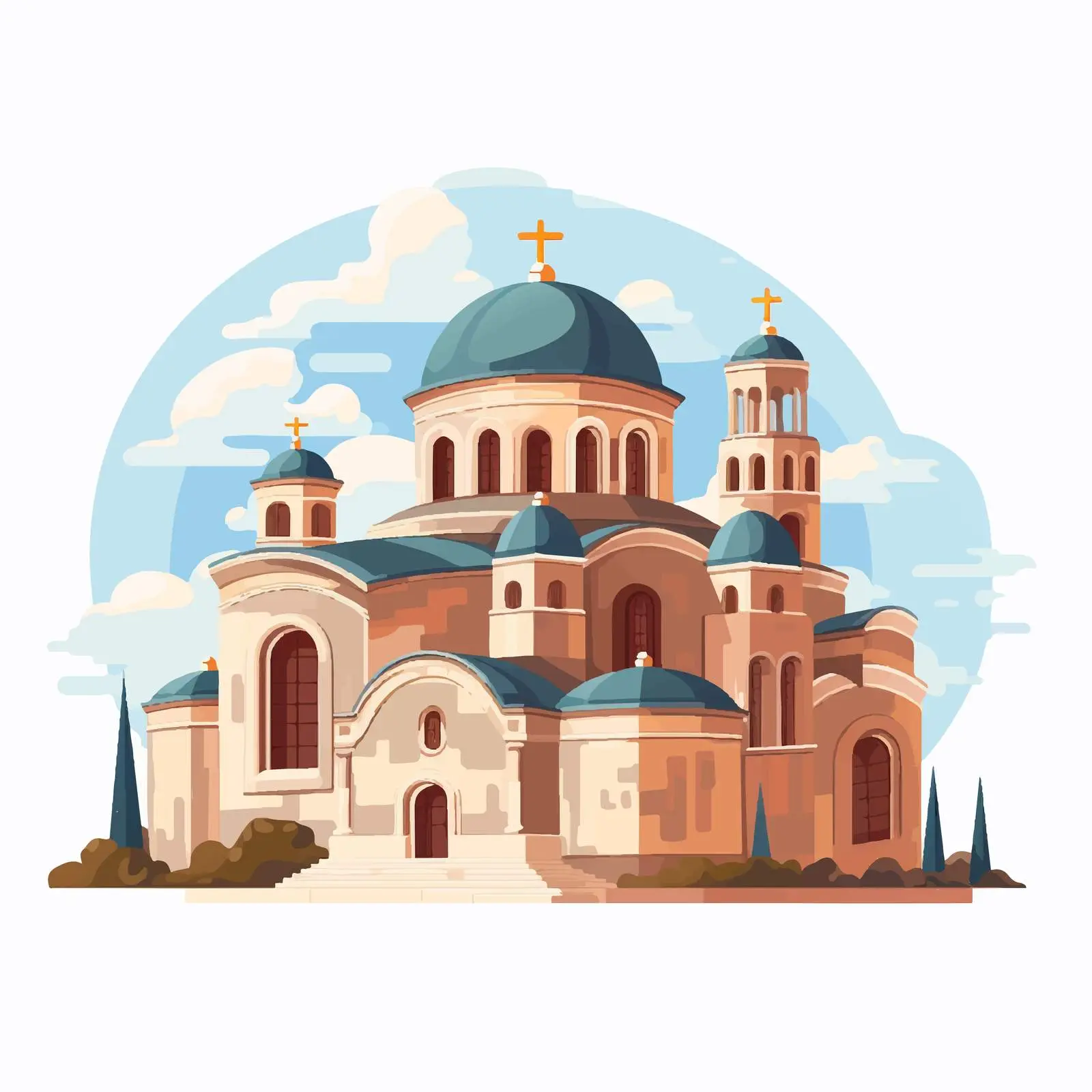 Byzantine Style Christian Illustration of Isolated Cart — free download from Dotvec