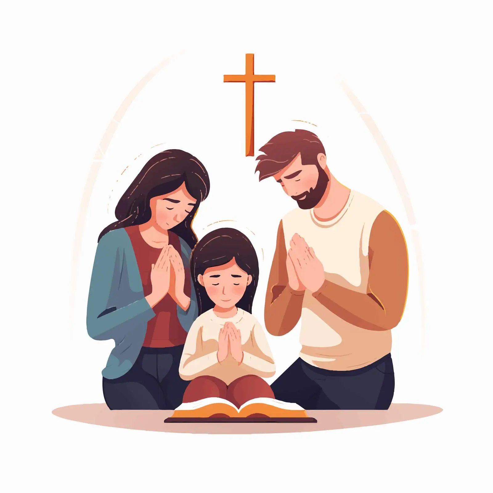 Christian Family Praying Together — free download from Dotvec