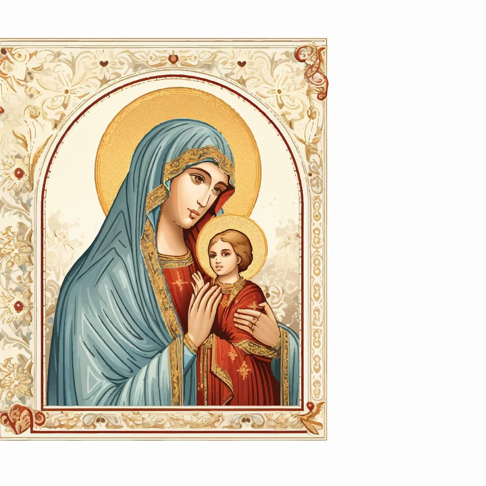 Byzantine Horizontal Border with Madonna Illustration — free download from Dotvec