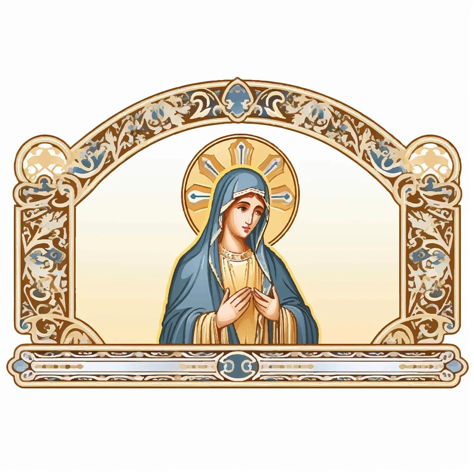 Byzantine Madonna Horizontal Border Illustration — free download from Dotvec