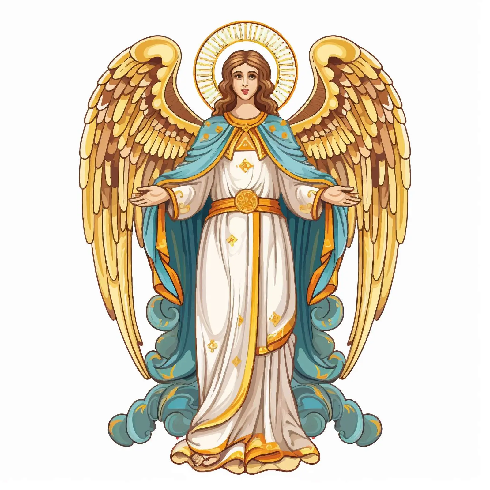Byzantine Style Cartoon Angel Illustration — free download from Dotvec