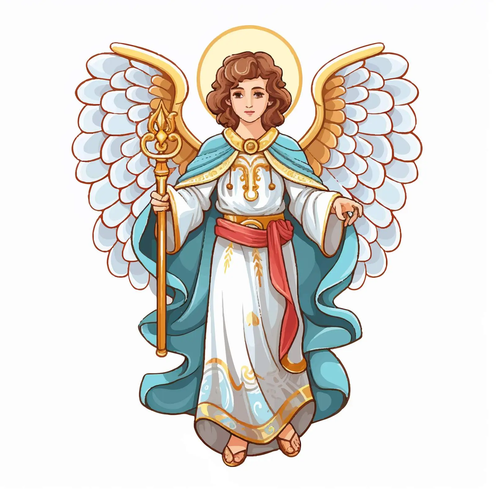 Byzantine Style Cartoon Angel Illustration — free download from Dotvec