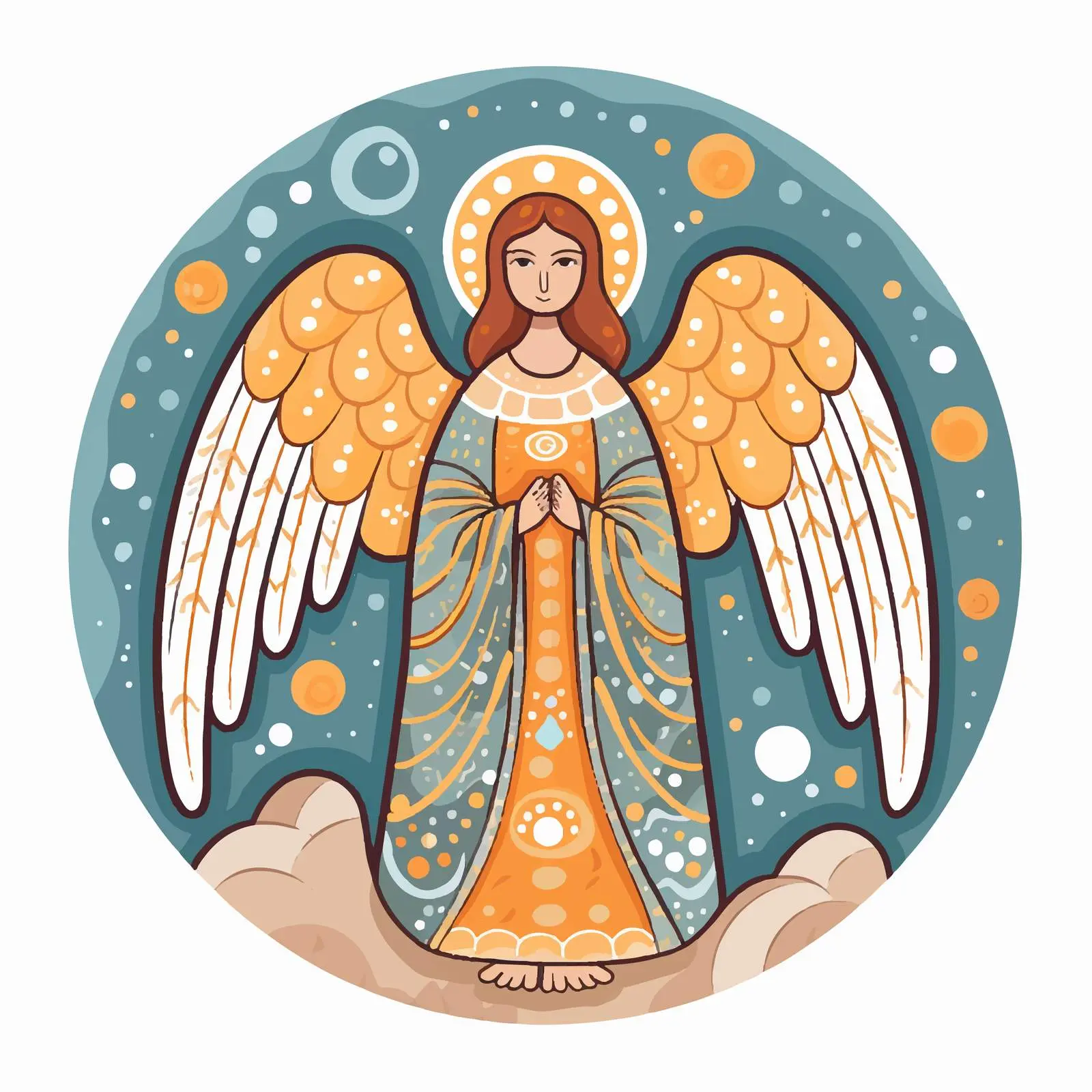 Byzantine Style Angel Illustration — free download from Dotvec