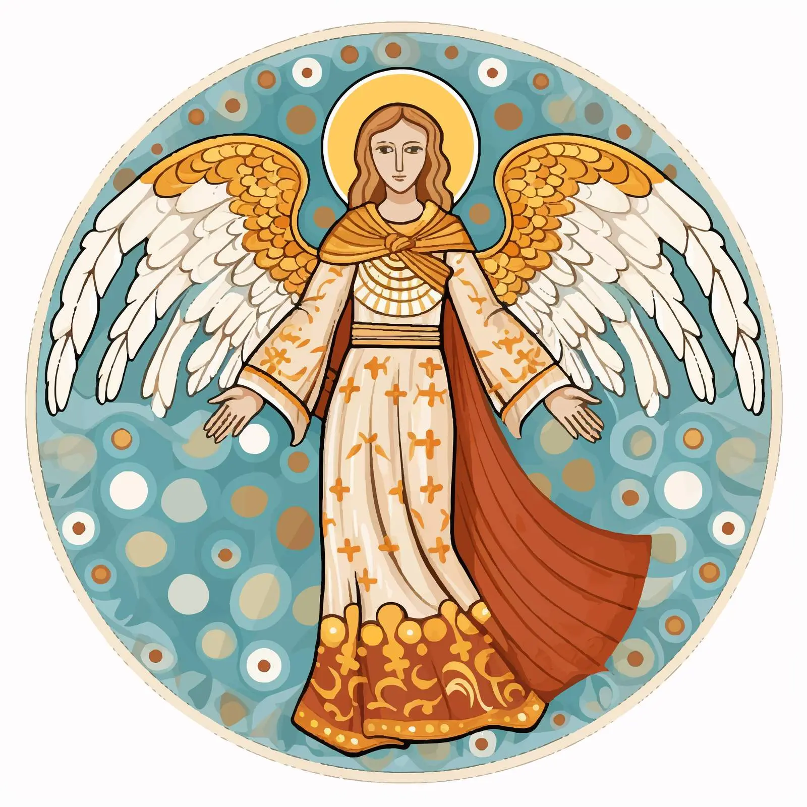 Byzantine Style Angel Illustration — free download from Dotvec