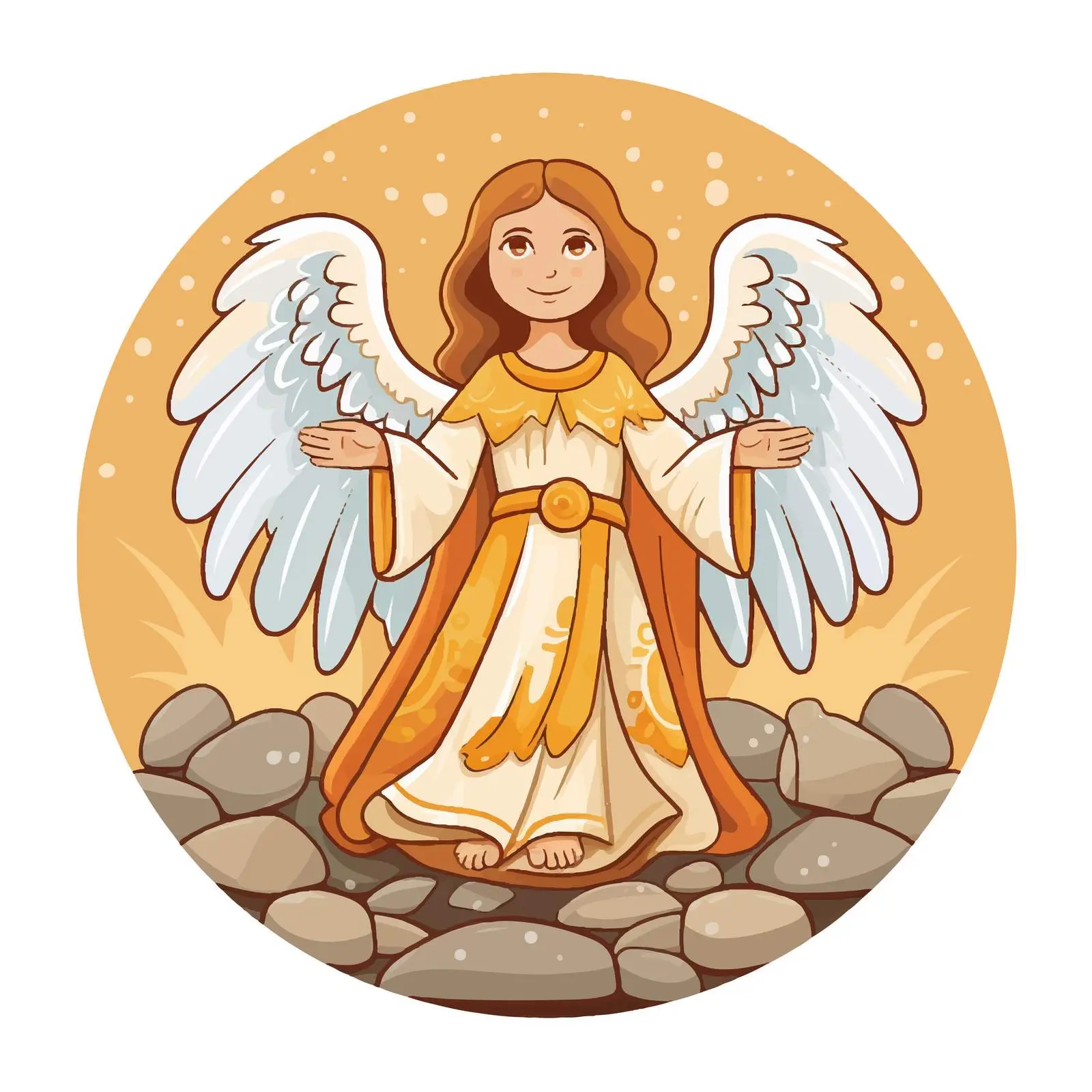 Byzantine Angel Illustration in Decorative Style — free download from Dotvec