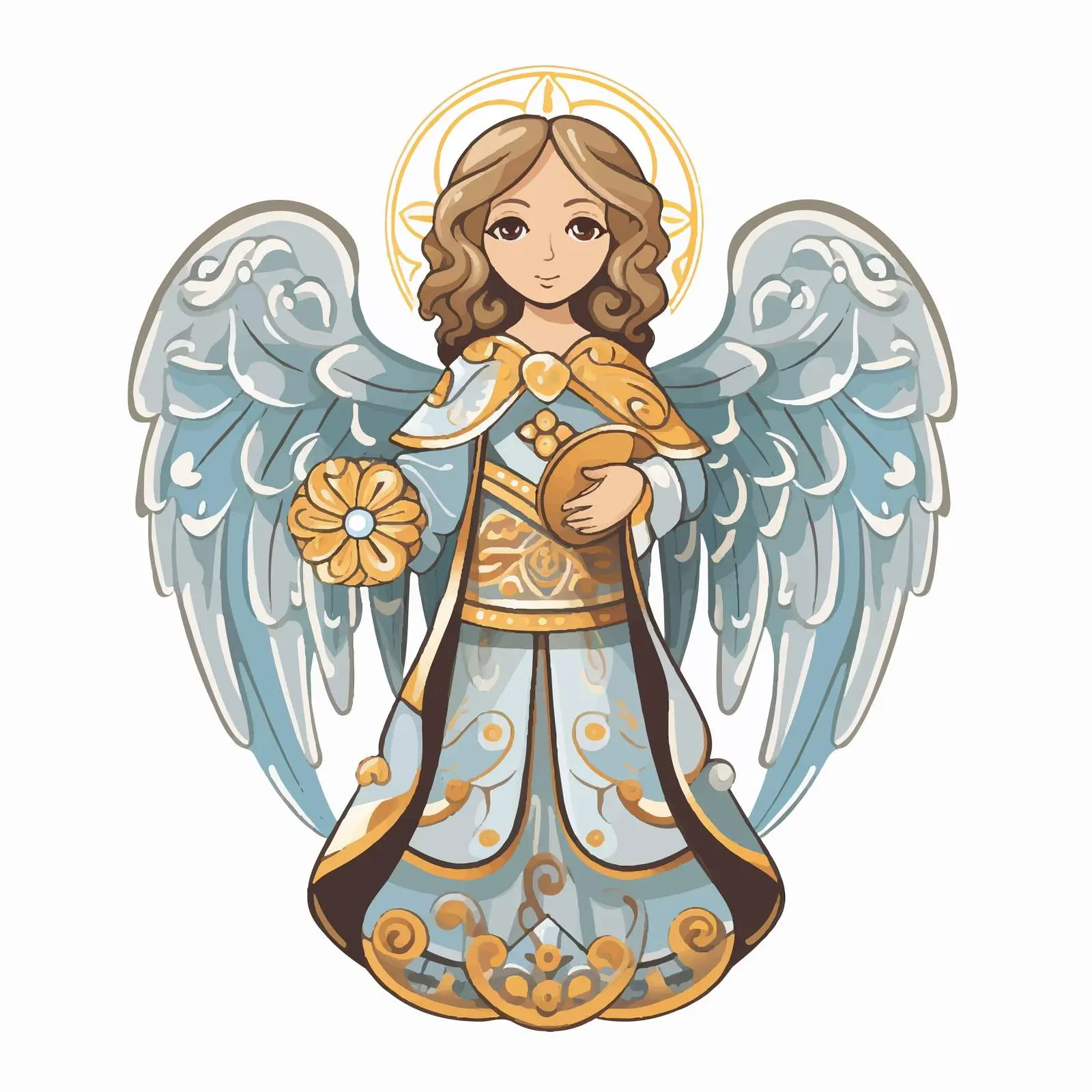 Byzantine Style Angel Illustration — free download from Dotvec
