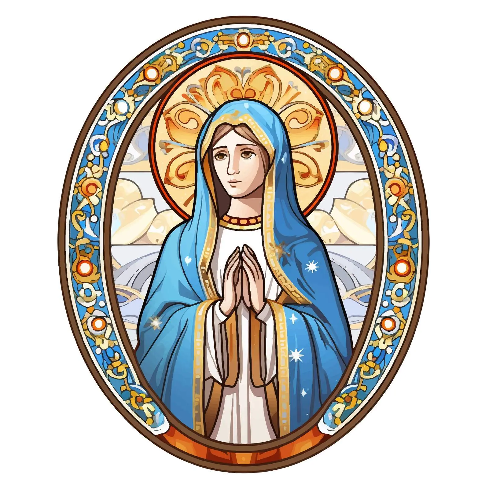 Byzantine Illustration of the Blessed Virgin Mary — free download from Dotvec