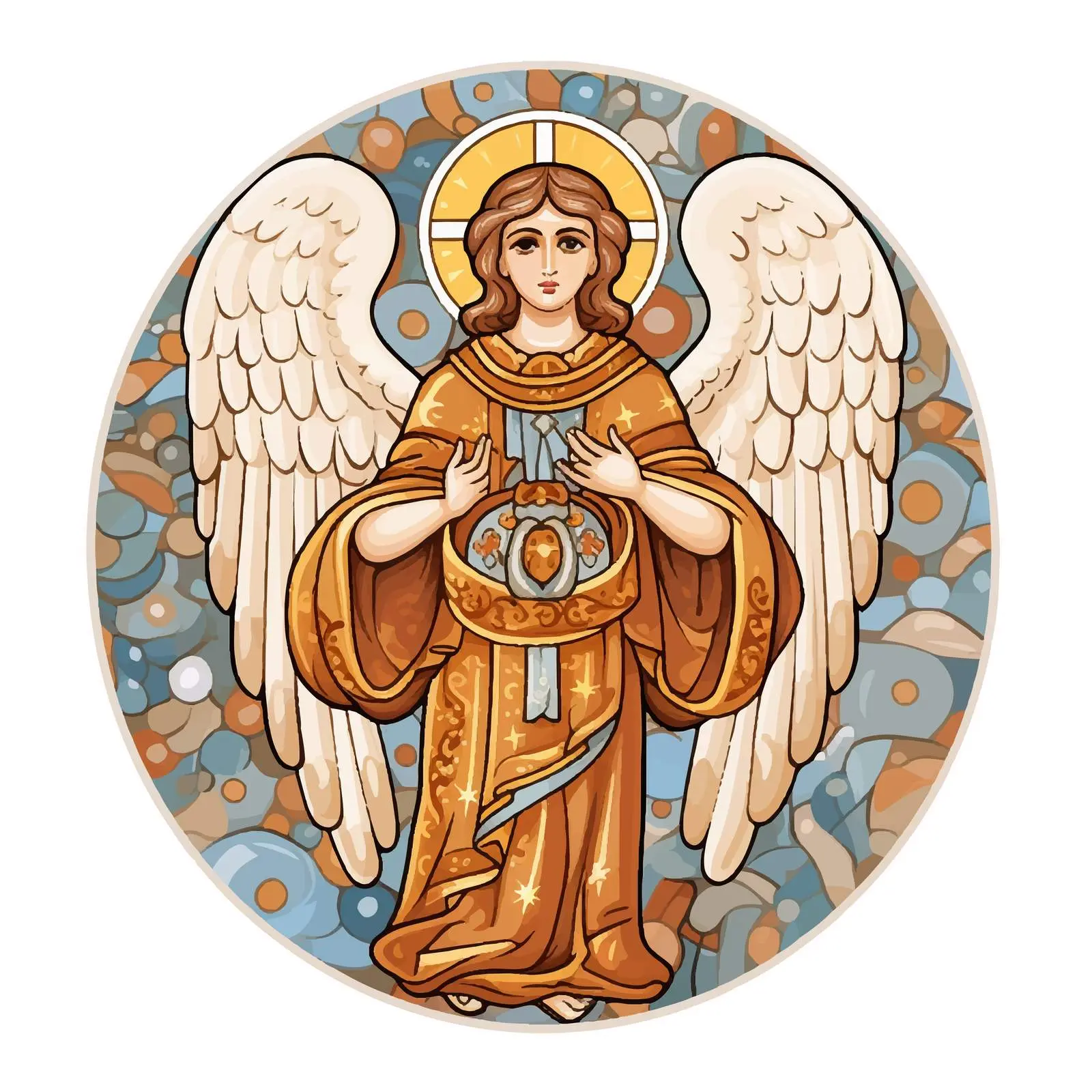 Byzantine Style Guardian Angel Illustration – free angel artwork image from Dotvec
