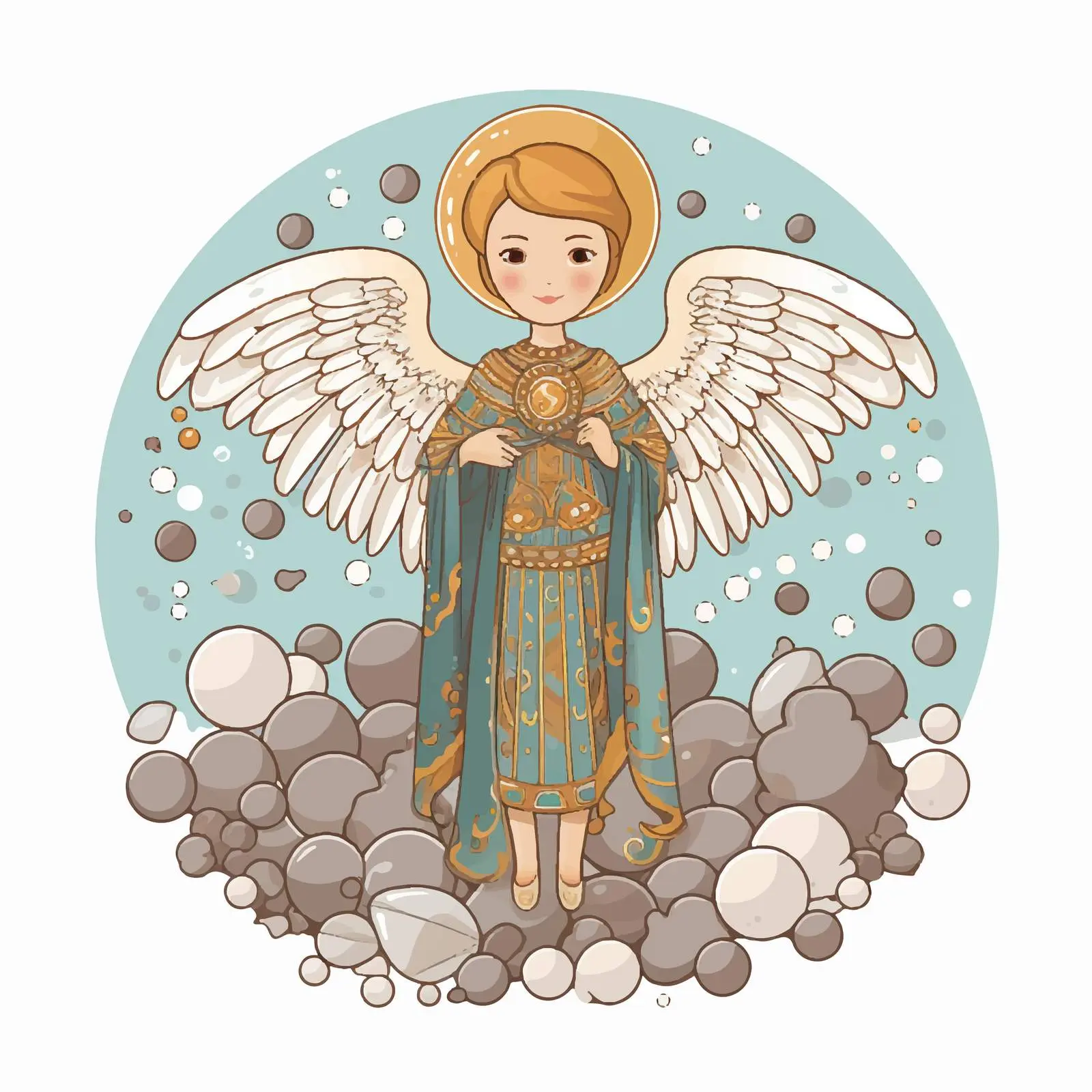 Guardian Angel Illustration in Byzantine Style — free download from Dotvec
