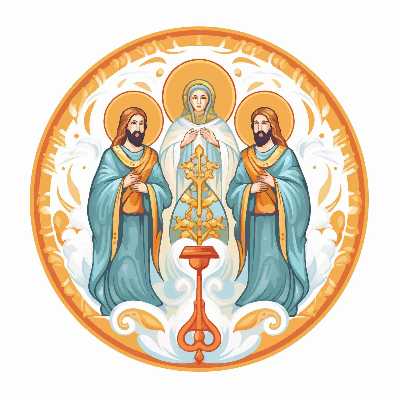 Byzantine Holy Trinity Illustration — free download from Dotvec