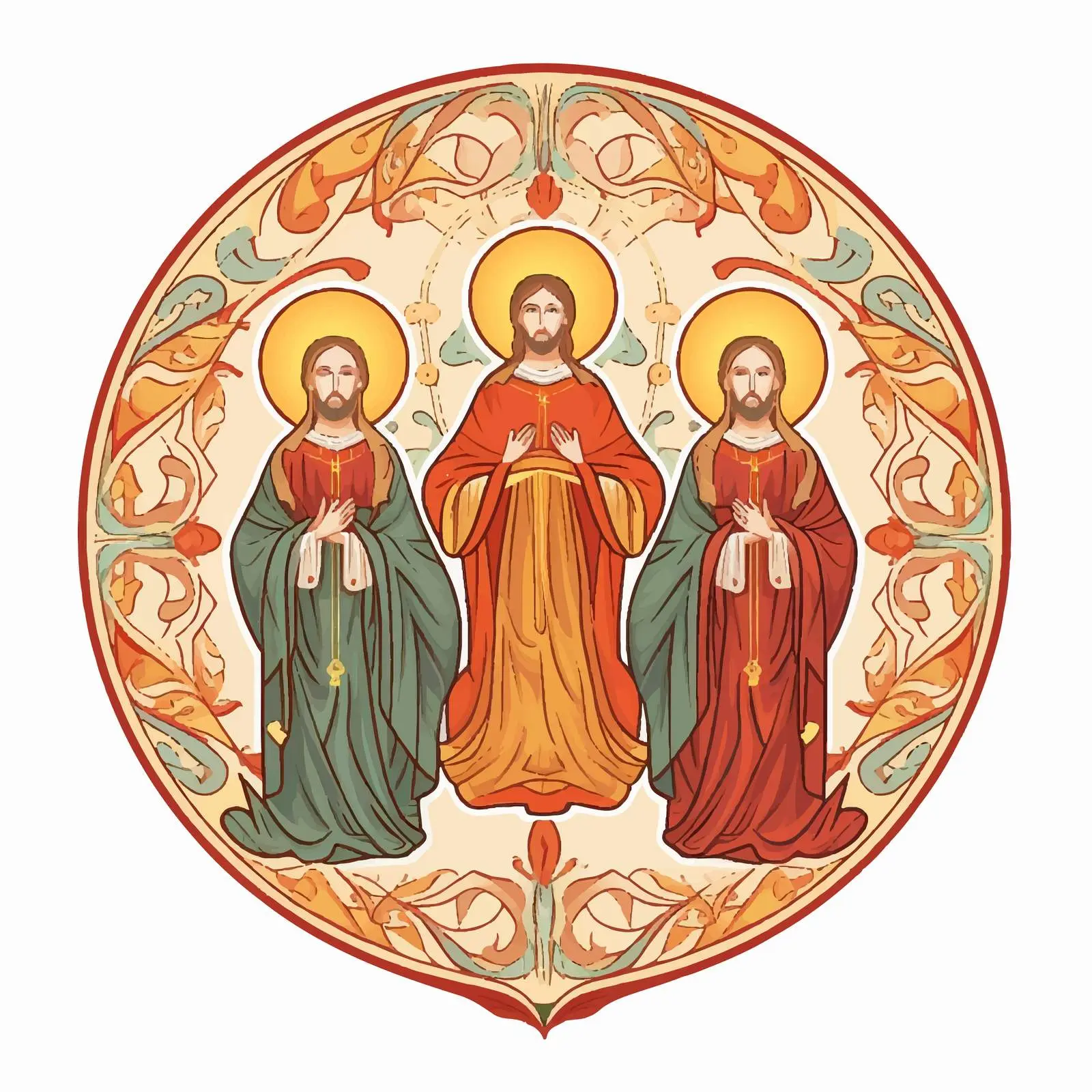 Byzantine Holy Trinity Illustration — free download from Dotvec