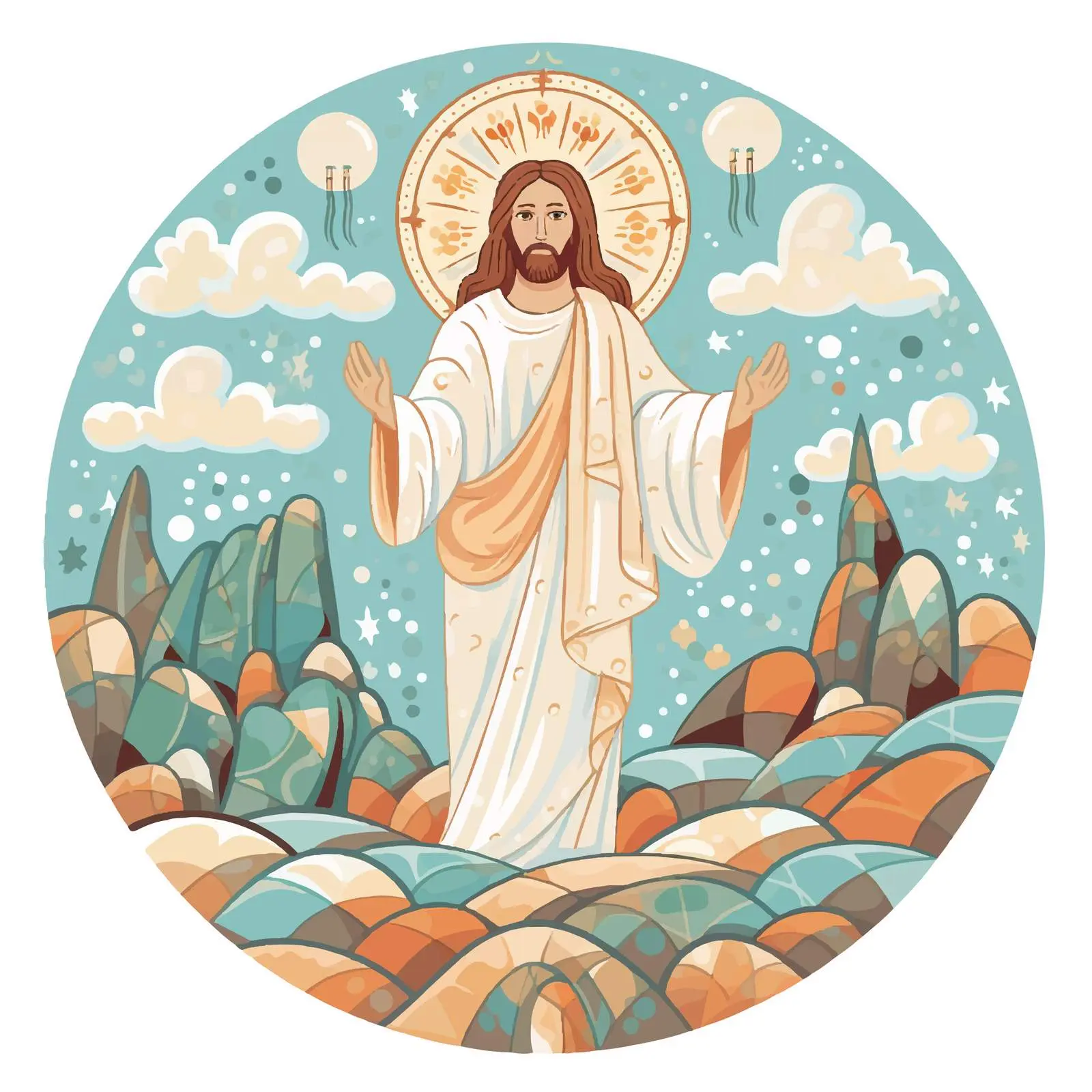 Byzantine Illustration of Jesus Christ's Resurrection — free download from Dotvec