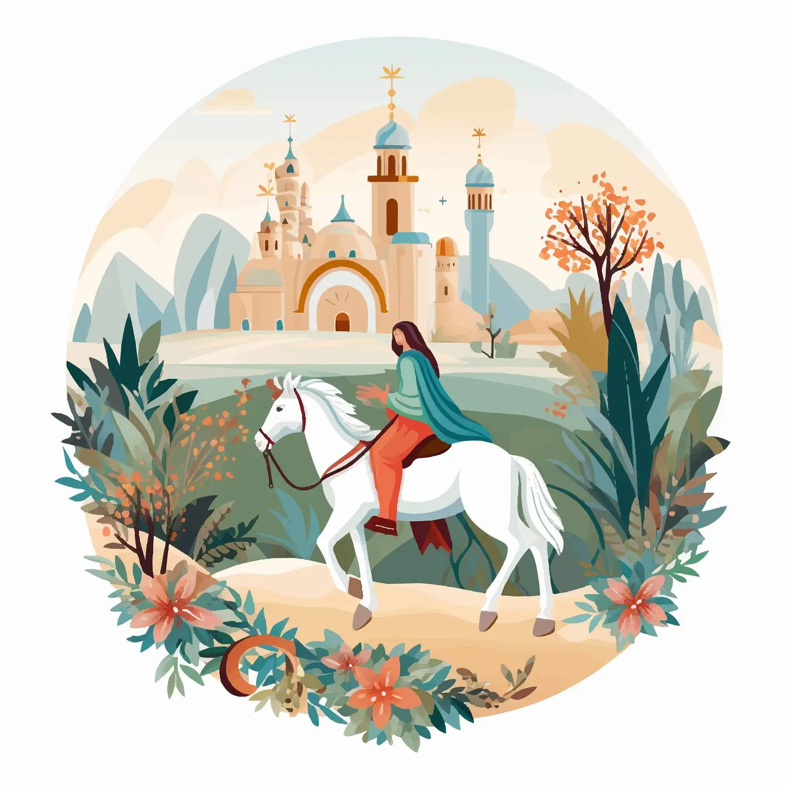 Jesus Triumphal Entry into Jerusalem Illustration — free download from Dotvec