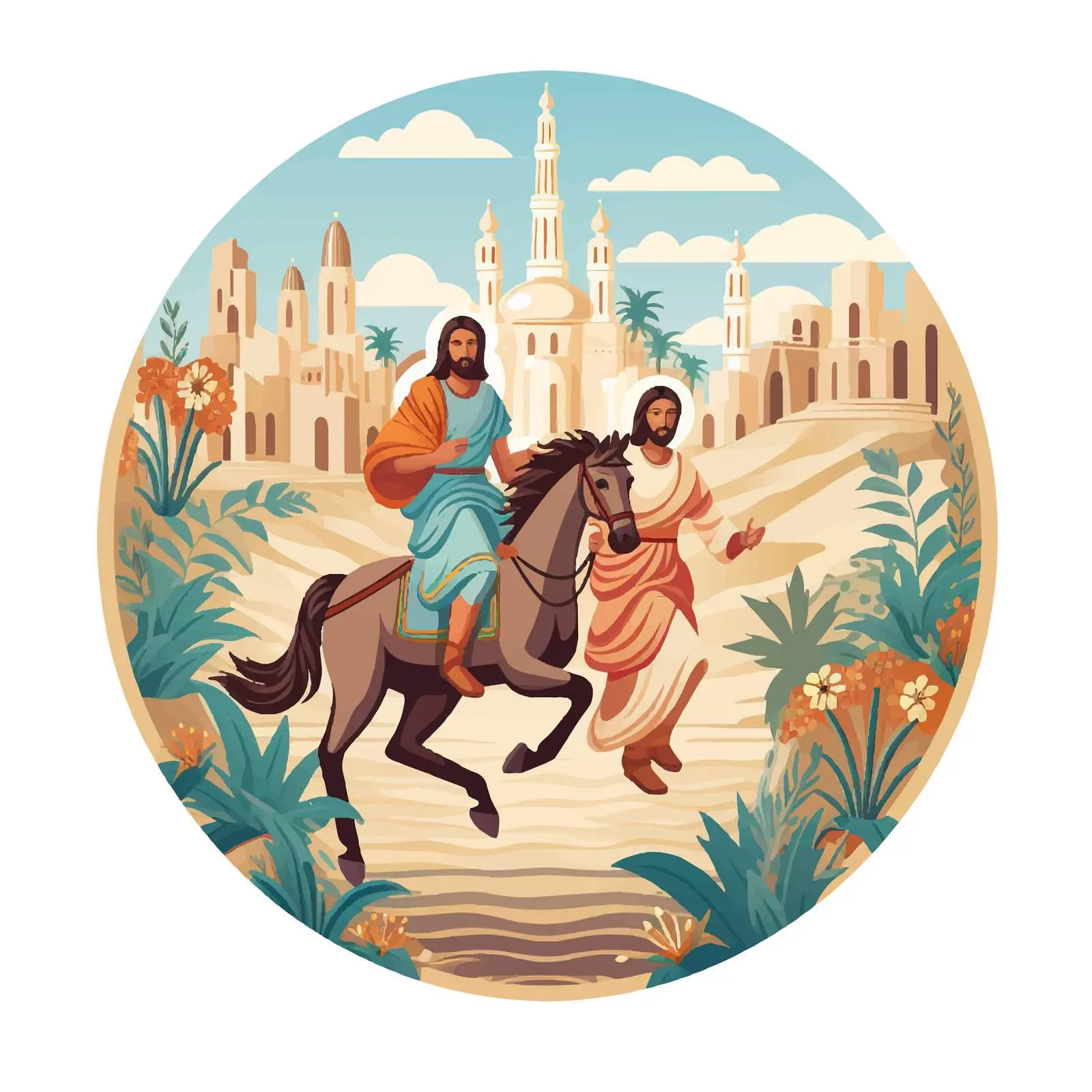 Jesus' Triumphal Entry into Jerusalem Illustration — free download from Dotvec