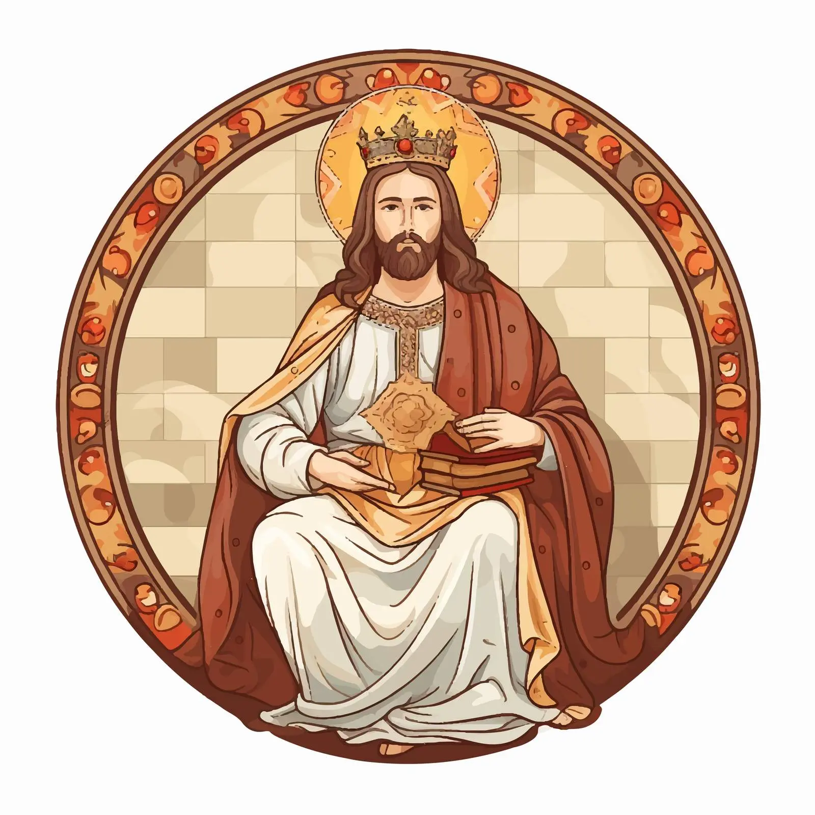 Byzantine Illustration of King Jesus Christ — free download from Dotvec