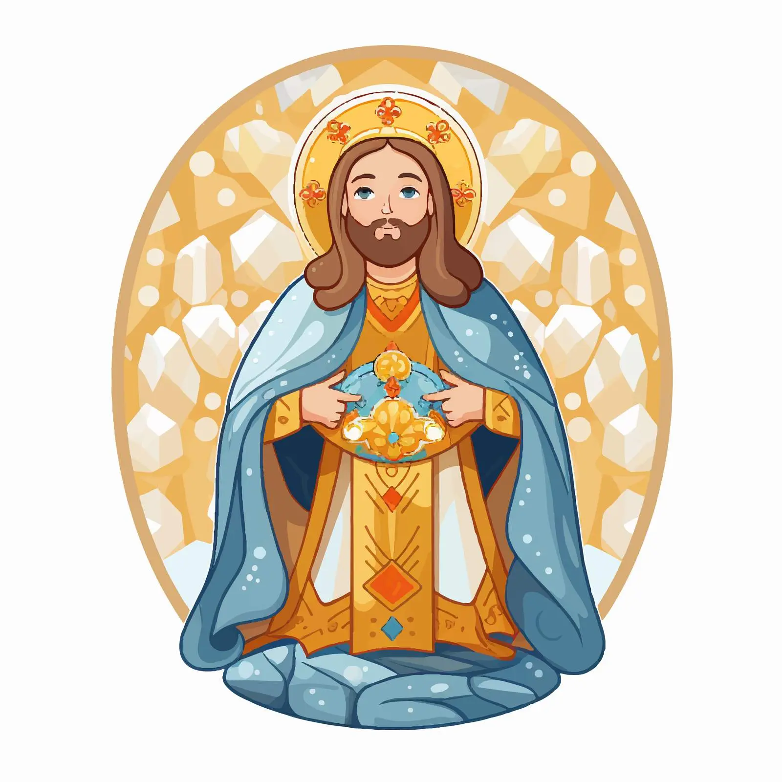 Byzantine King Jesus Christ Illustration — free download from Dotvec