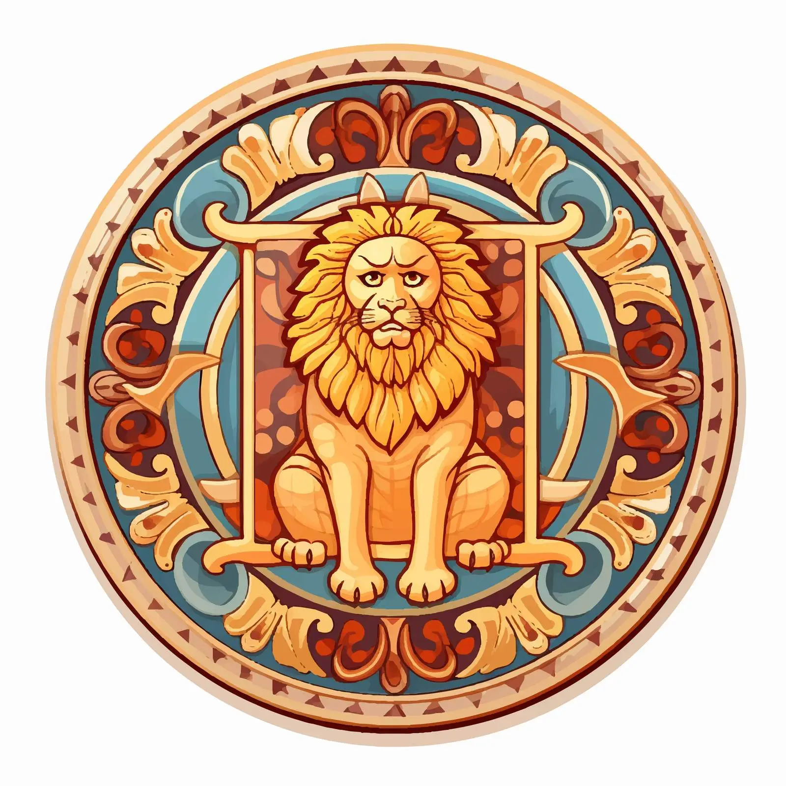 Byzantine Illustration of Mark the Apostle Symbol — free download from Dotvec