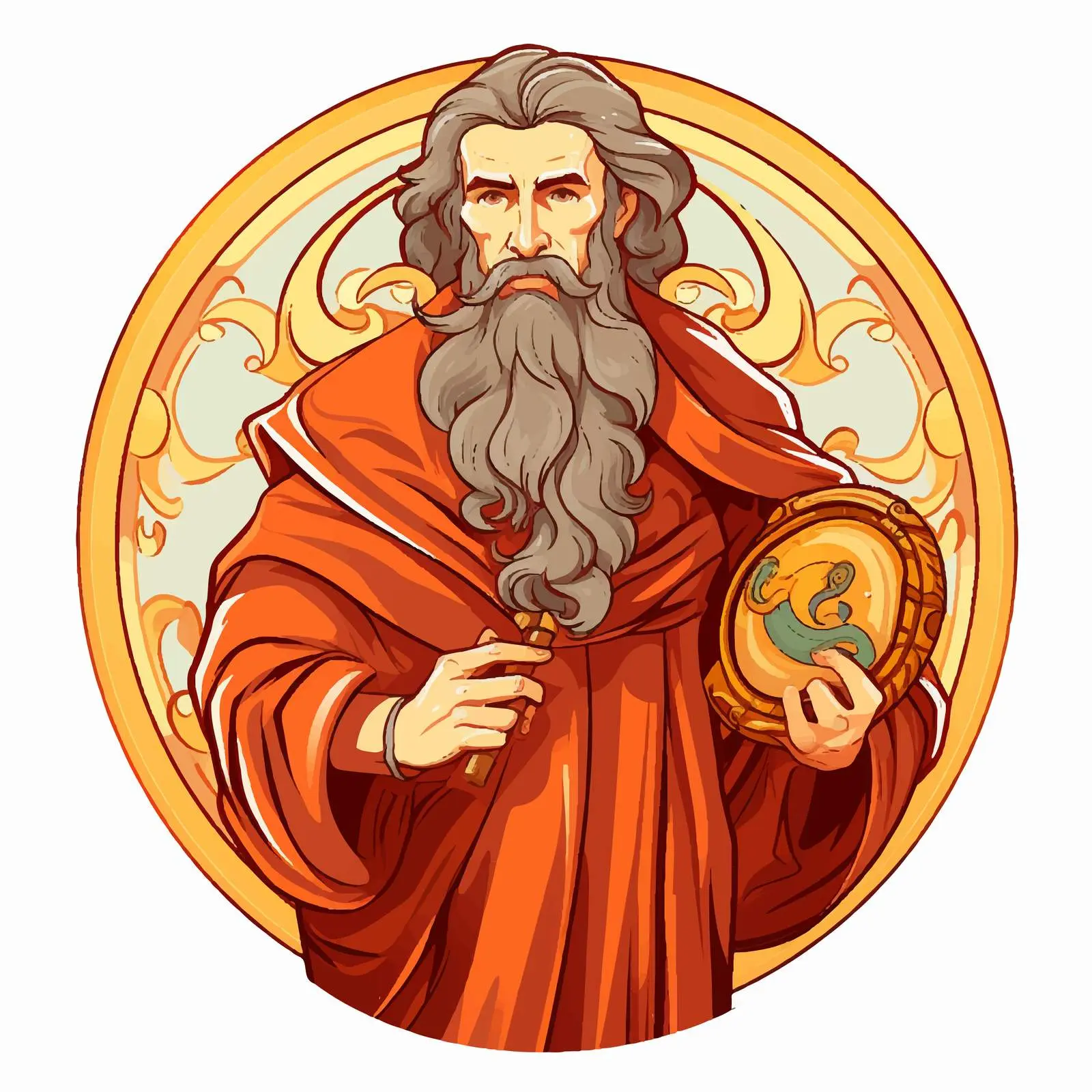 Byzantine Style Illustration of Prophet Elijah — free download from Dotvec