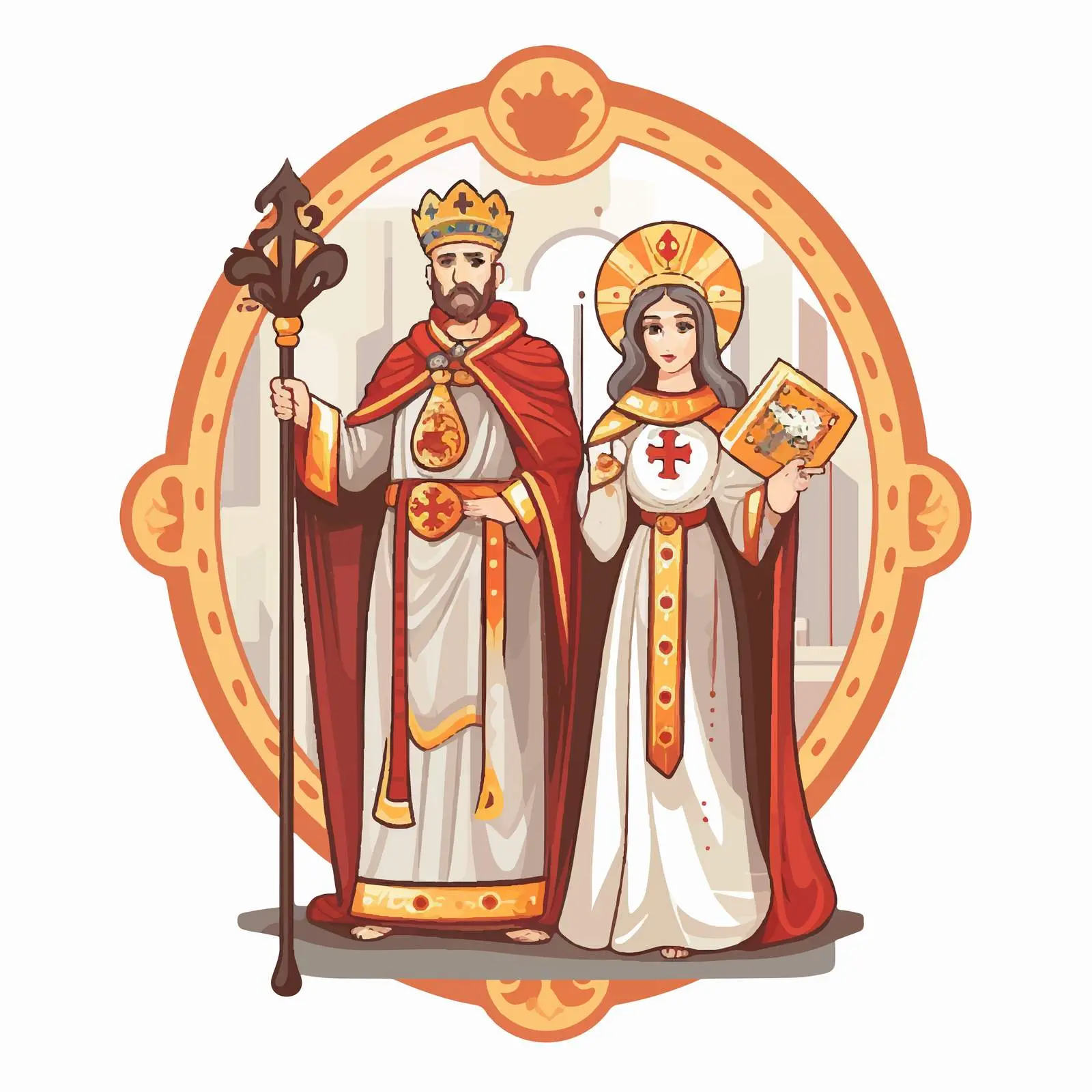 Saint Constantine and Helena Christian Illustration — free download from Dotvec
