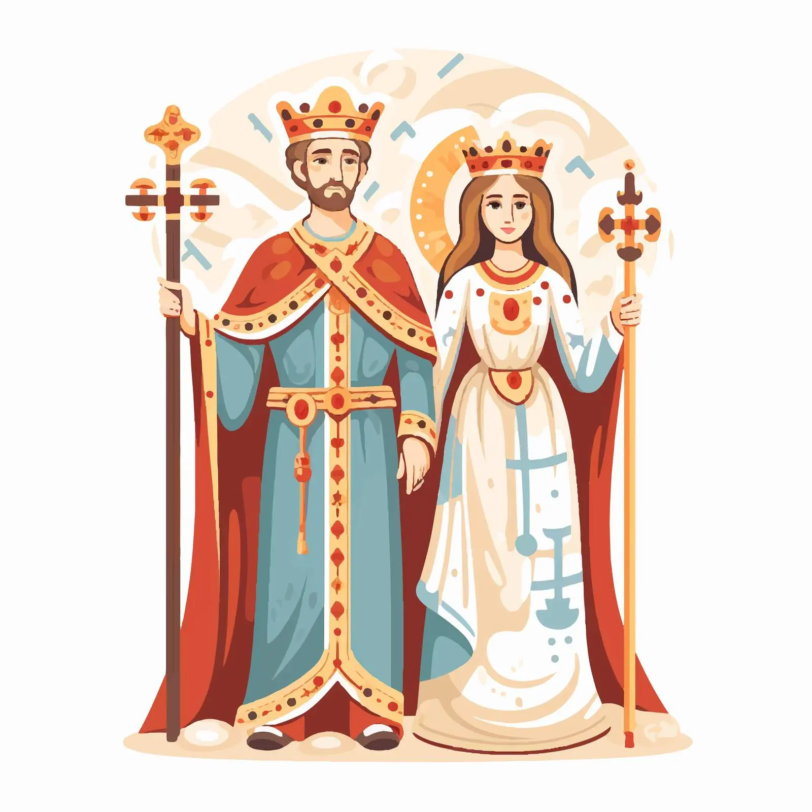 Saint Constantine and Helena Christian Illustration — free download from Dotvec