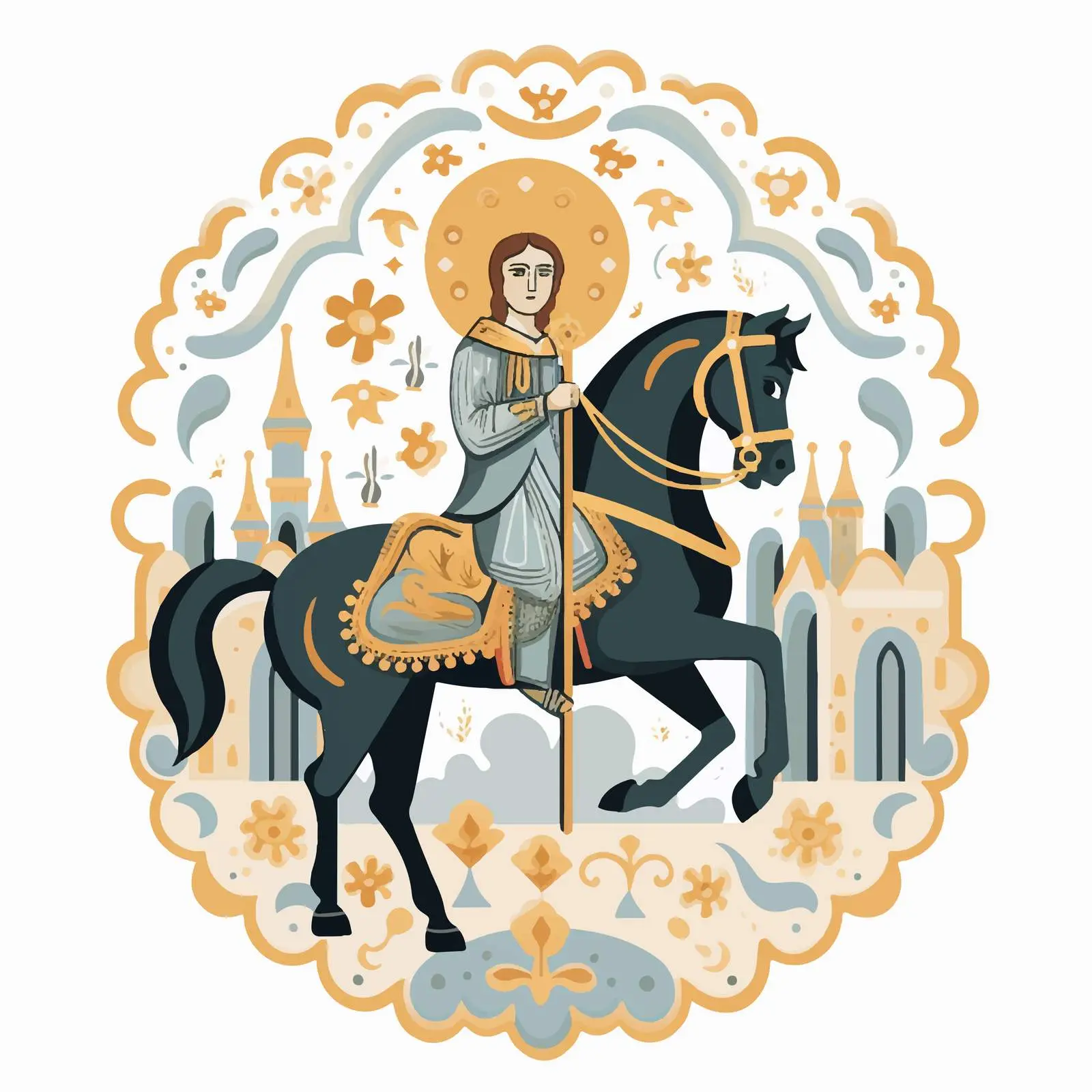Illustration of Saint Demetrius of Thessaloniki – free unique illustrations image from Dotvec