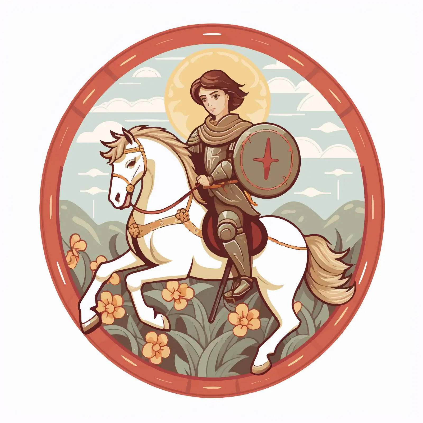 Saint George Byzantine Illustration Vector Art — free download from Dotvec