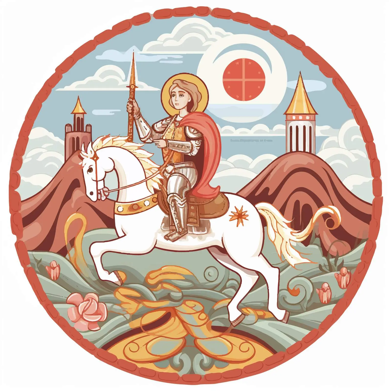 Byzantine Saint George Illustration Vector Art — free download from Dotvec