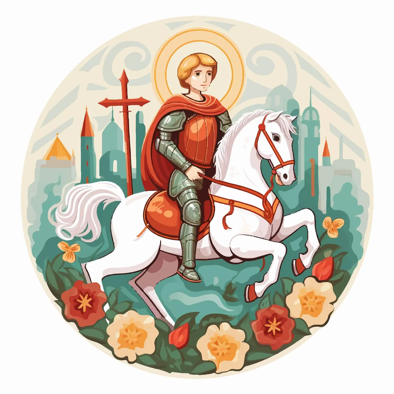 Byzantine Style Saint George Illustration – free legendary hero image from Dotvec