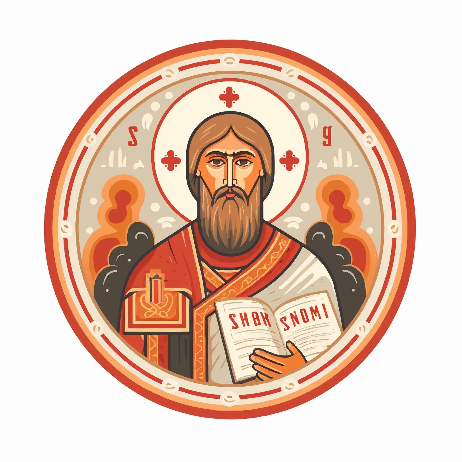 Saint Joanikije of Devic Illustration in Byzantine Style — free download from Dotvec