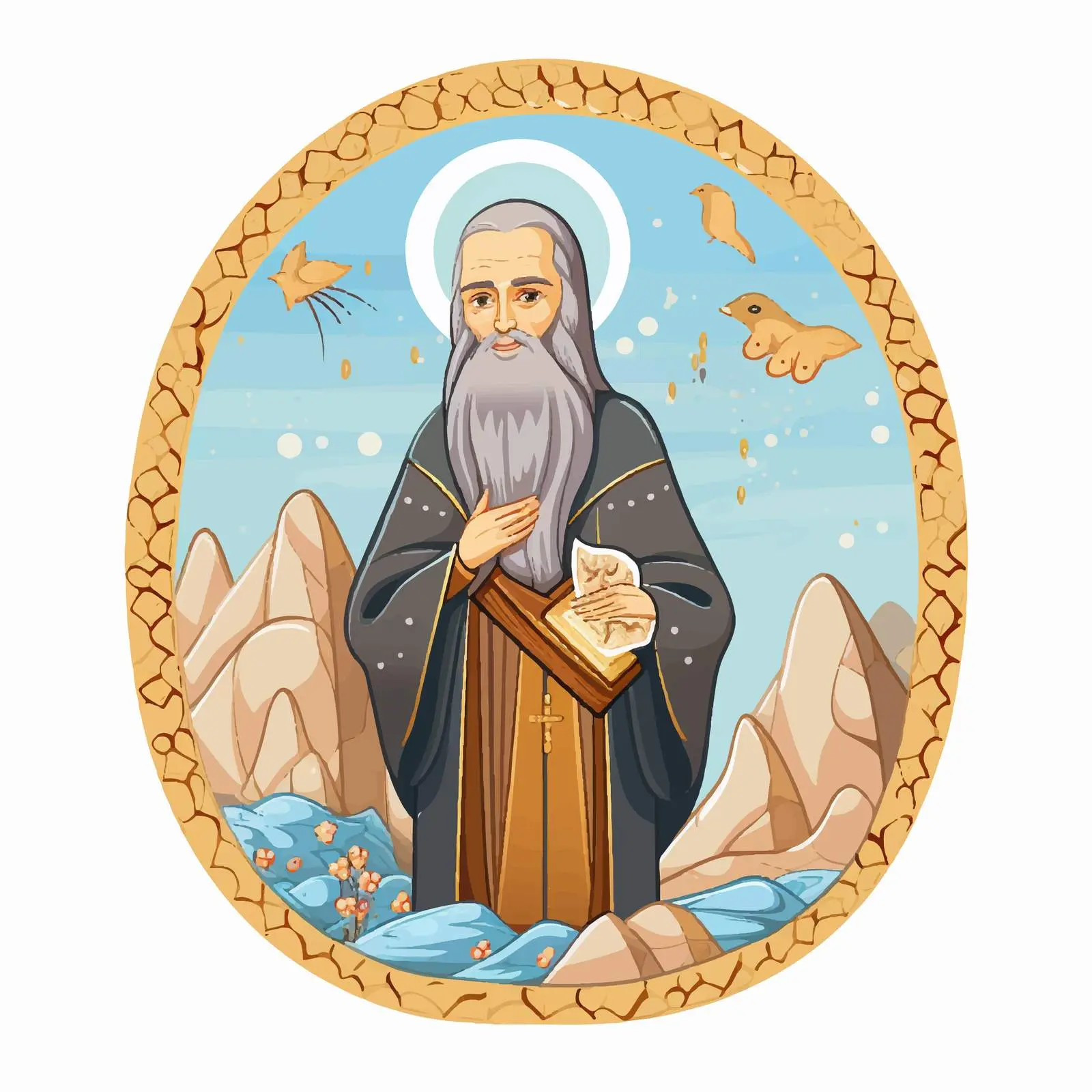 Saint Joanikije of Devic Illustration — free download from Dotvec