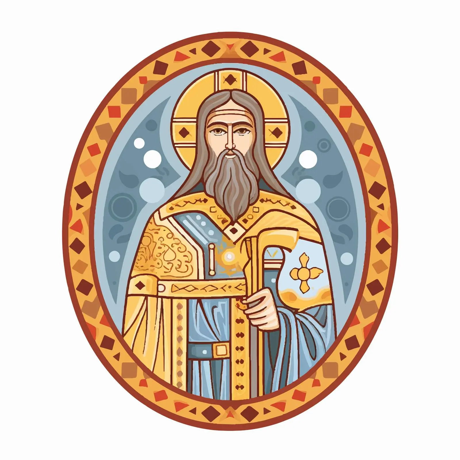 Saint Sava Byzantine Illustration — free download from Dotvec