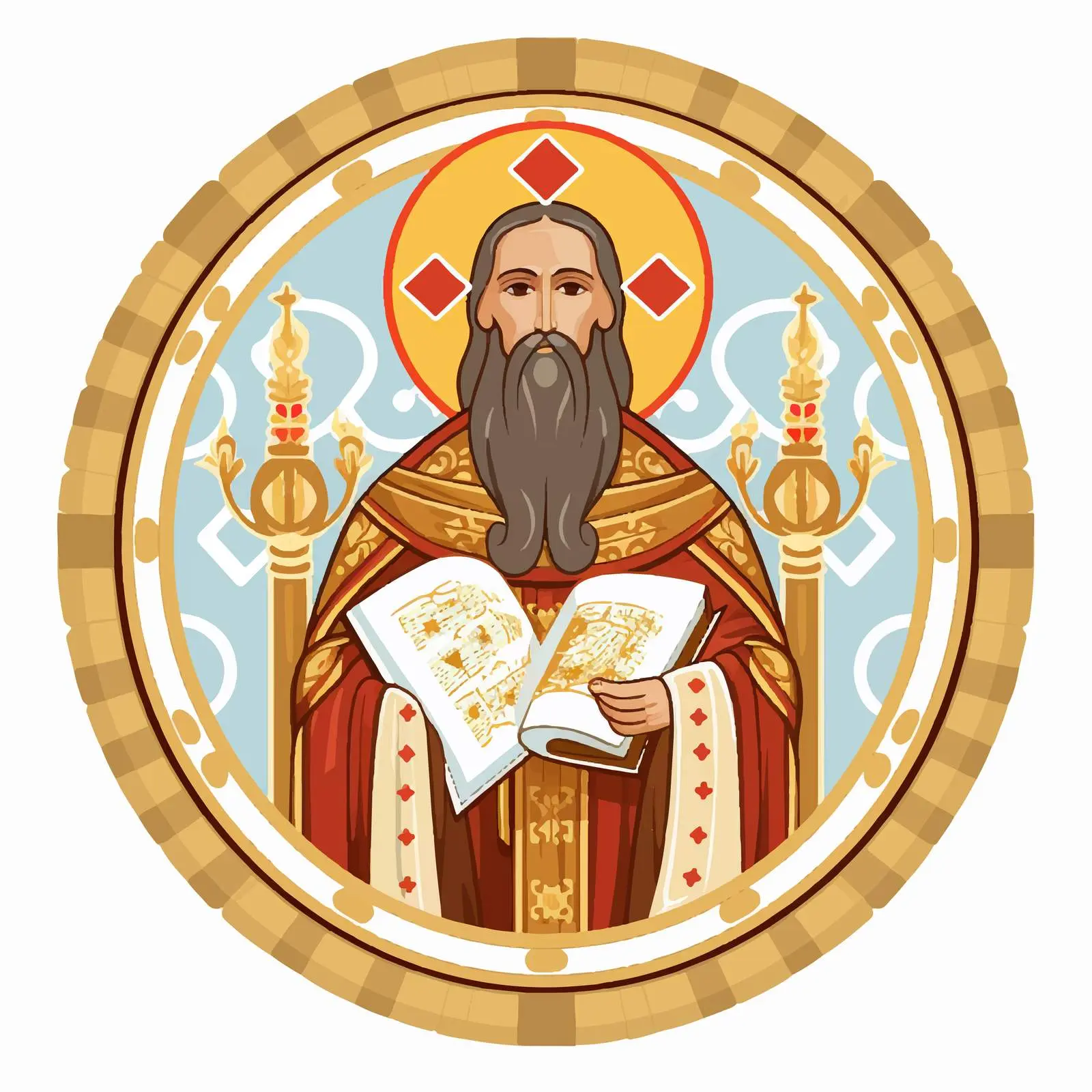Byzantine Style Illustration of Saint Sava – free medieval illustrations image from Dotvec