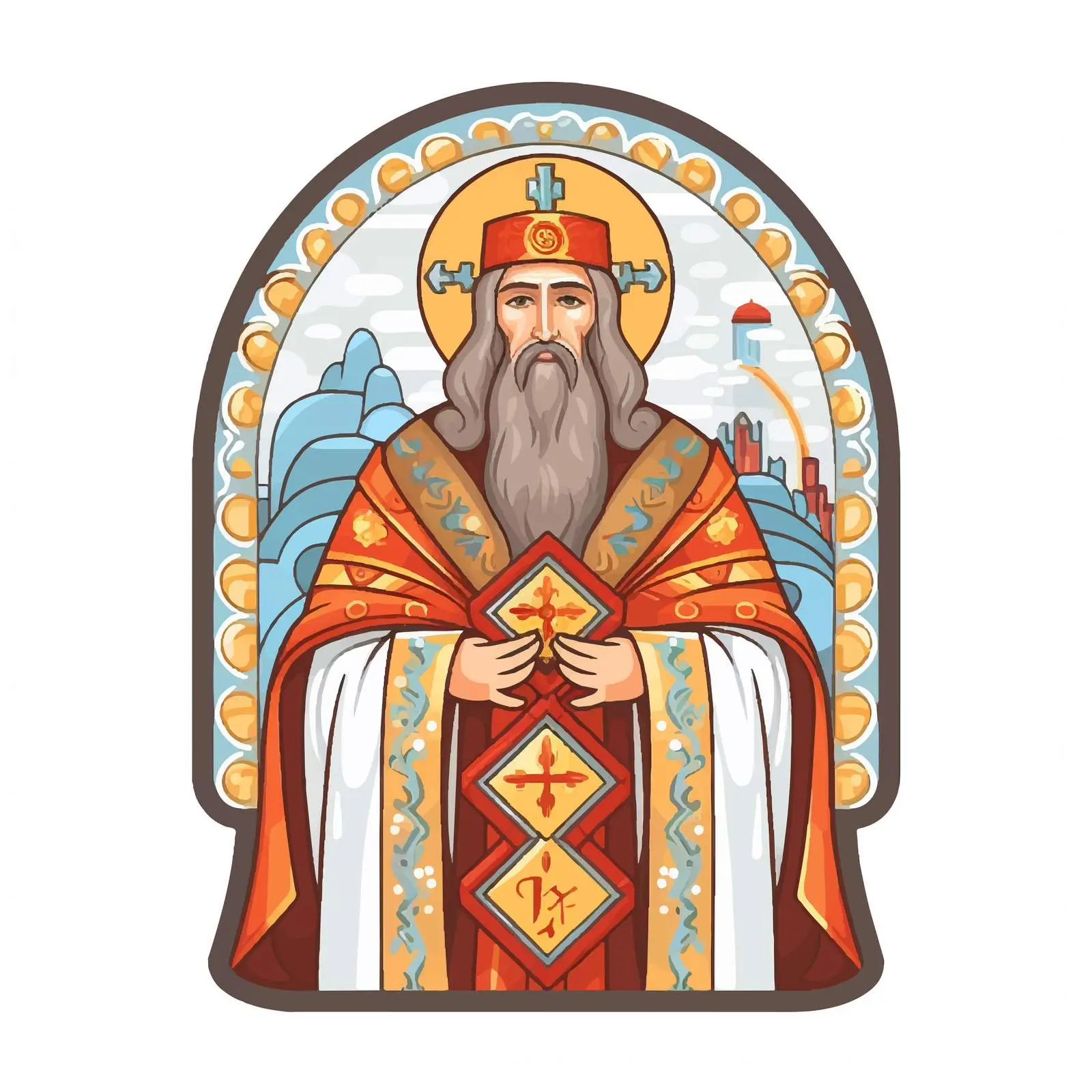 Byzantine Style Illustration of Saint Sava – free artistic icon image from Dotvec