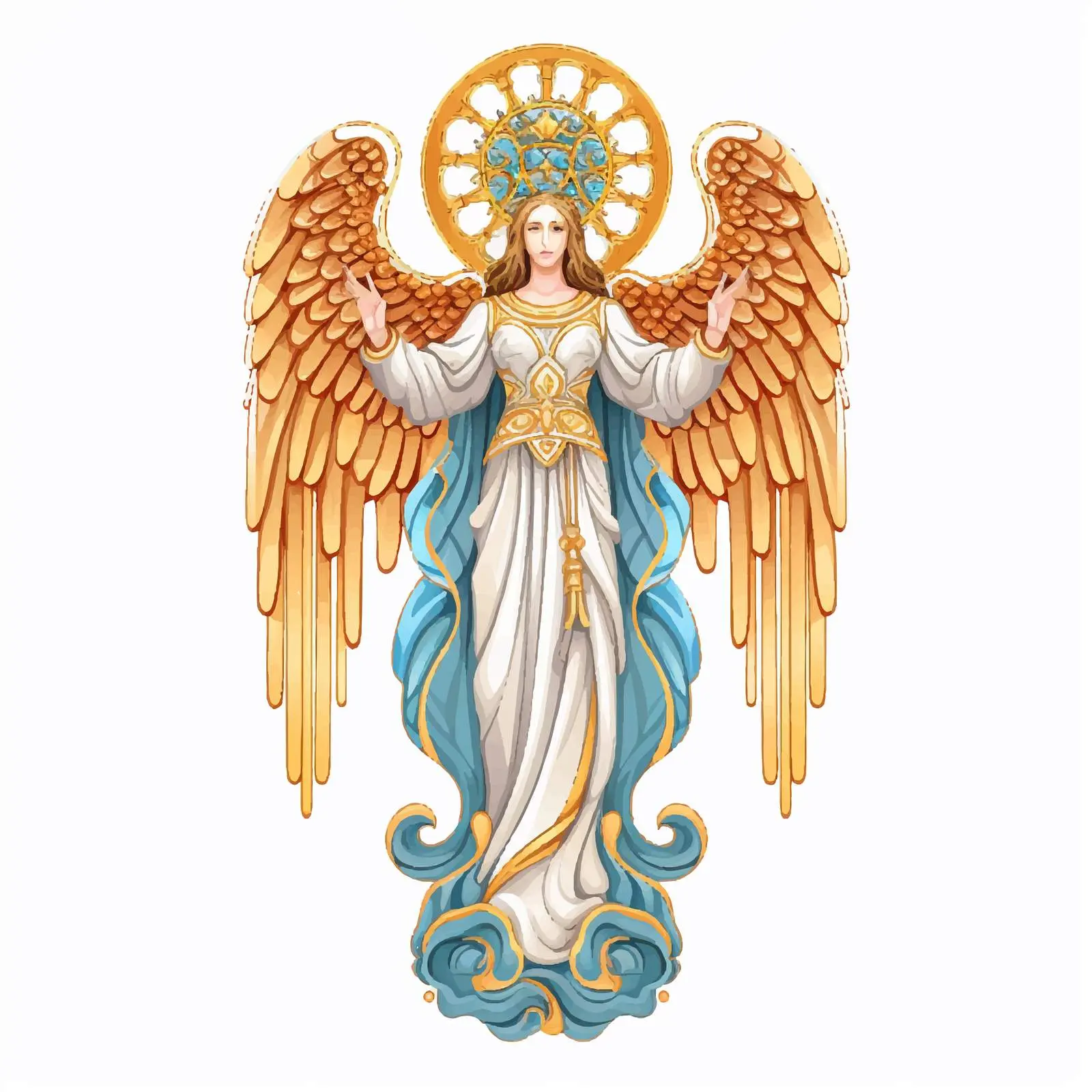 Byzantine Seraphim Illustration in Vector Style — free download from Dotvec