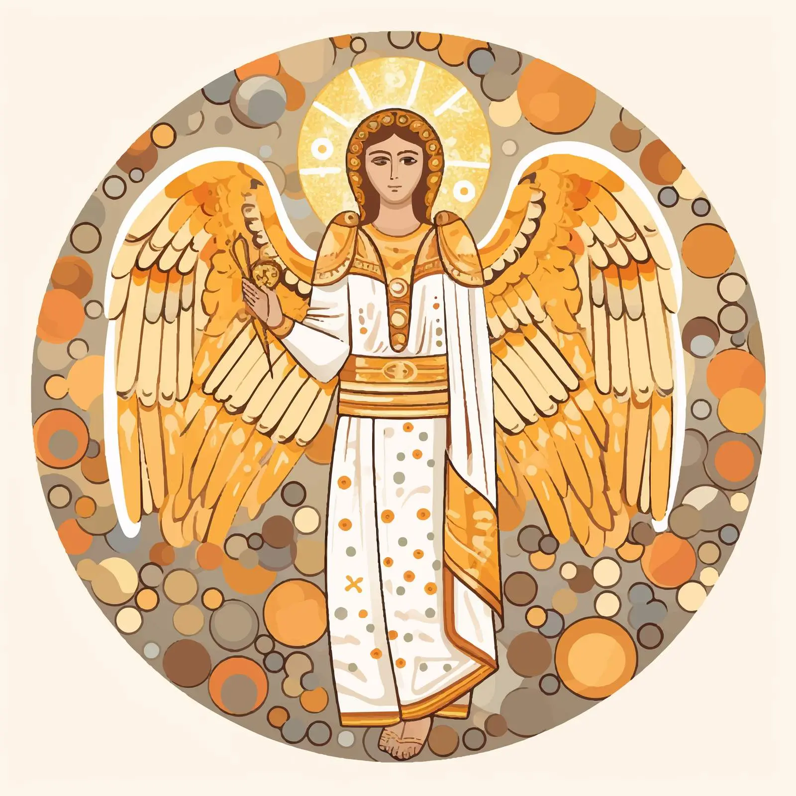 Byzantine Angel Illustration in Christian Style — free download from Dotvec